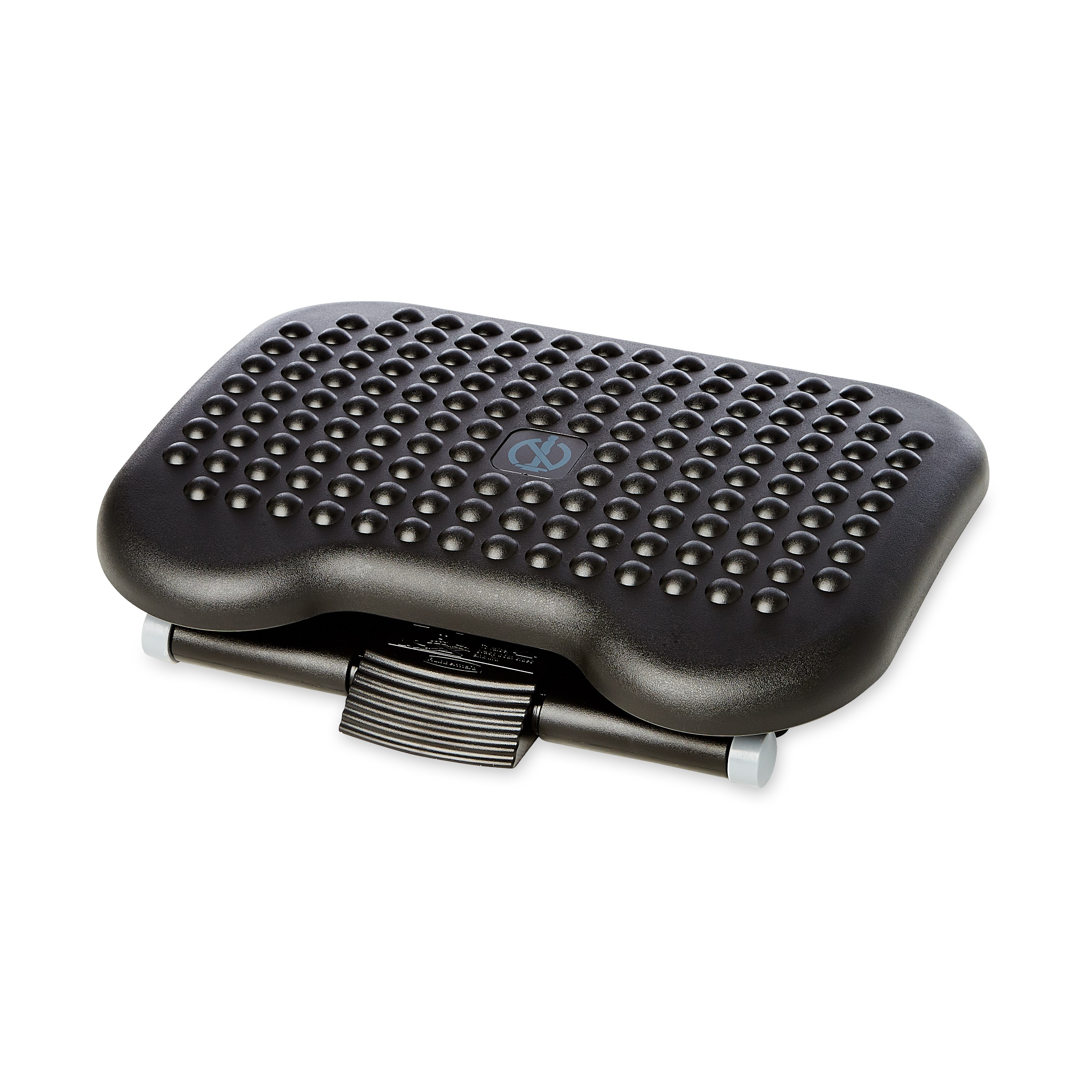 The Rubbermaid height-adjustable tilting footrest provides height and angle adjustments for a fully personalized comfort level.
