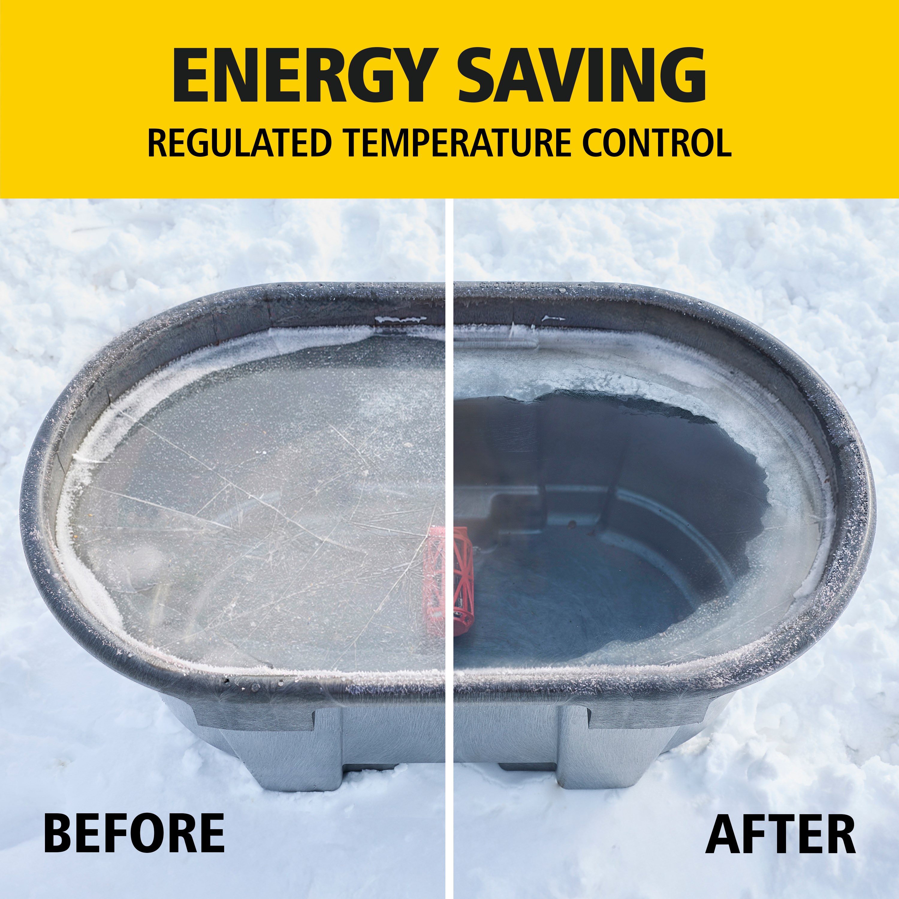 Keep your livestock’s water drinkable all winter with the Rubbermaid Commercial Products® Stock Tank De-Icer. High-grade stainless steel is designed to resist rust, corrosion, and scaling for long-term reliability.