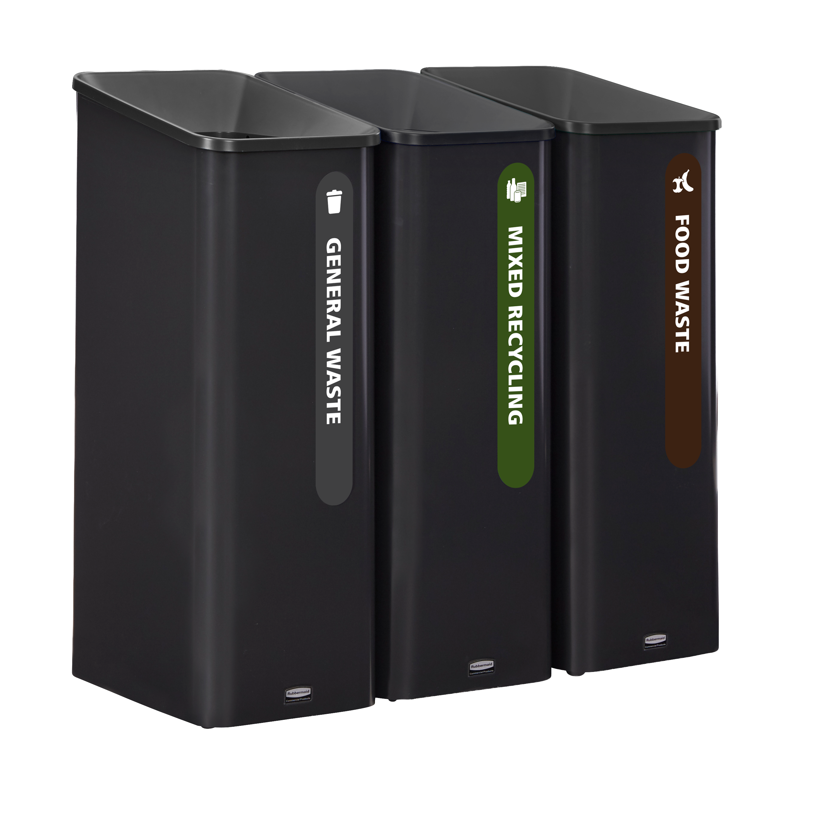 Sustain Containers are premium recycling stations designed to streamline waste separation, support sustainability goals, and complement modern commercial interiors.