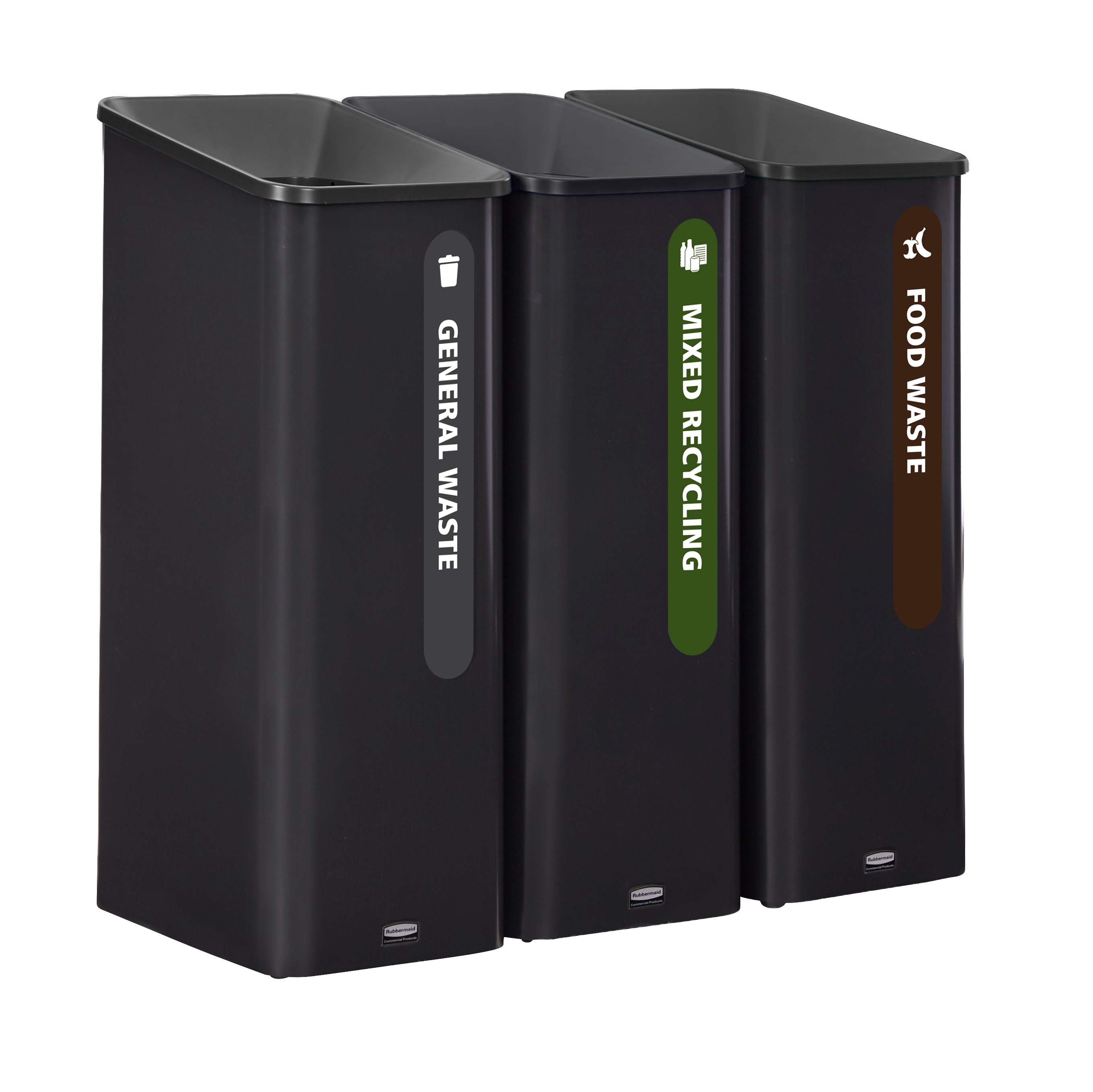 Sustain Containers are premium recycling stations designed to streamline waste separation, support sustainability goals, and complement modern commercial interiors.