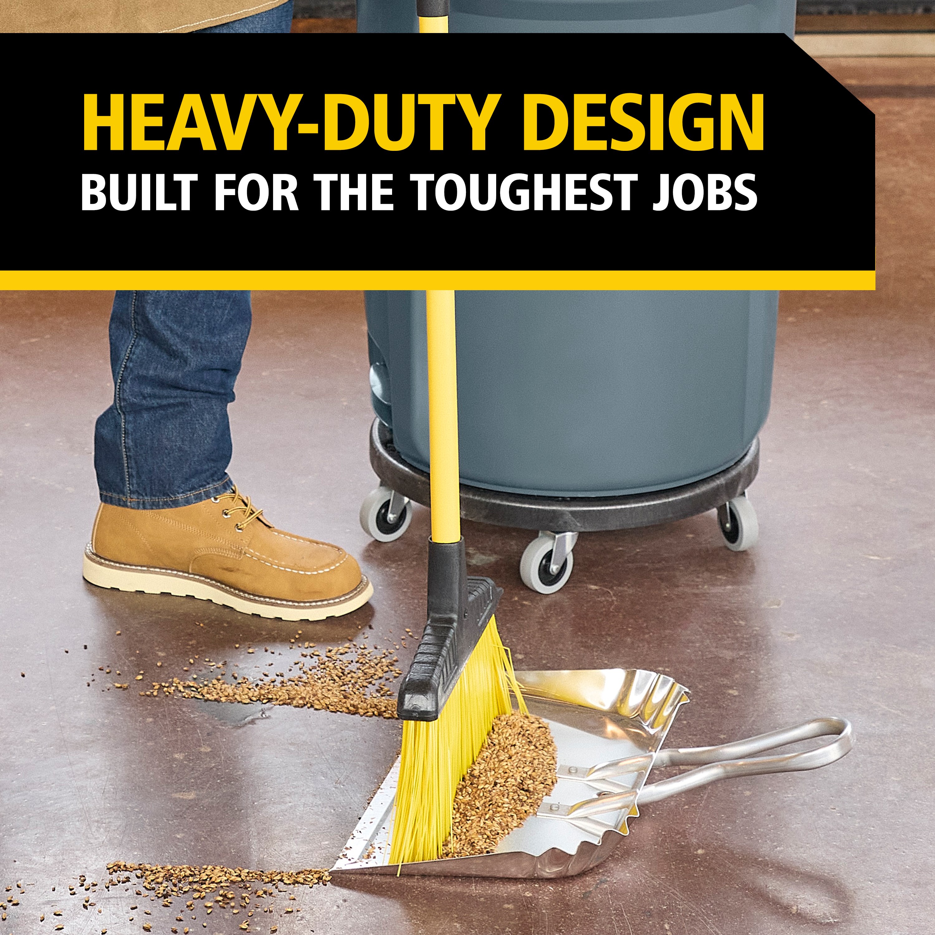 The Rubbermaid Commercial Products® BRUTE® Multi-Surface Fiberglass Handle Angle Broom delivers a higher standard of sweeping durability and performance, with a fiberglass handle engineered to be up to 5X stronger than steel.
