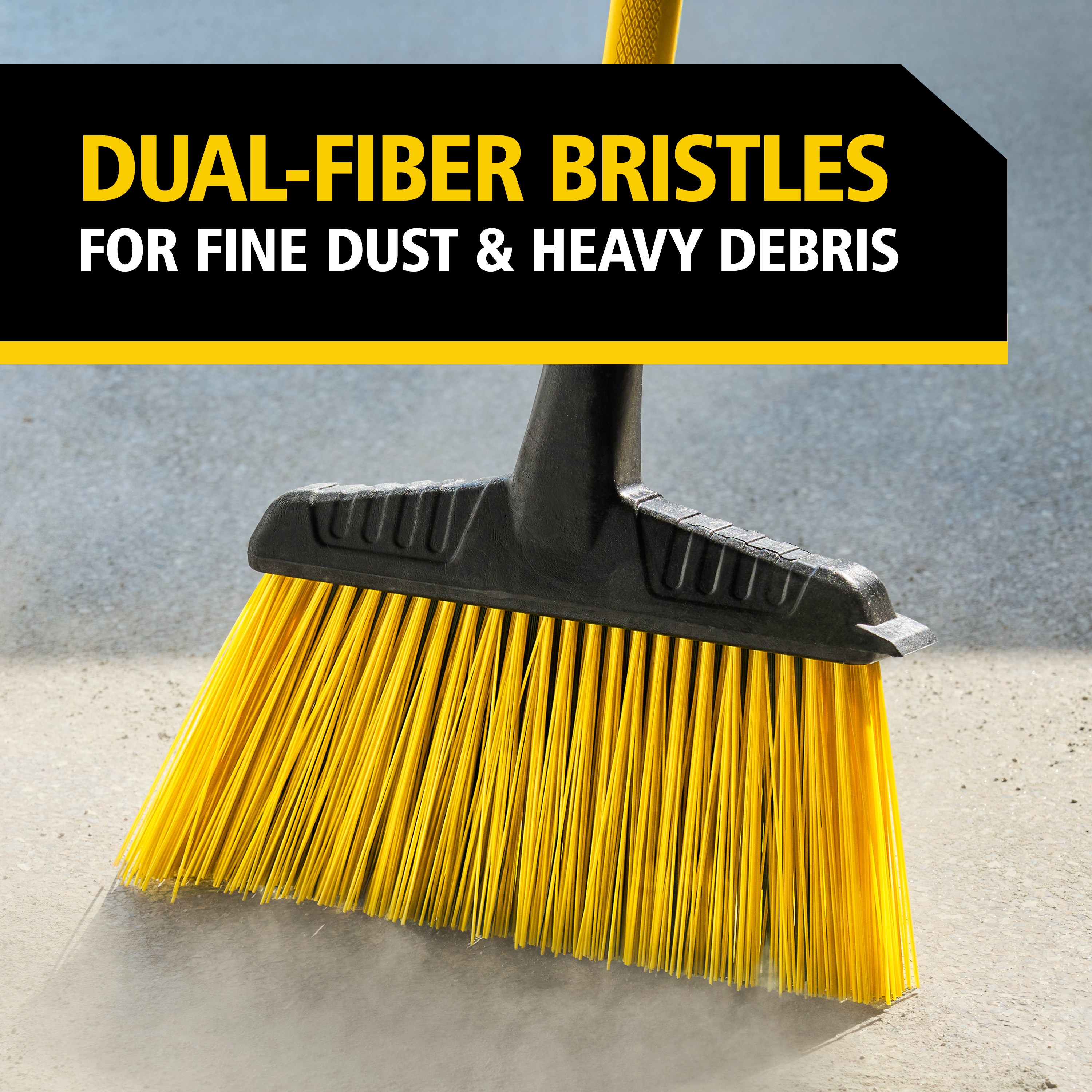 The Rubbermaid Commercial Products® BRUTE® Multi-Surface Fiberglass Handle Angle Broom delivers a higher standard of sweeping durability and performance, with a fiberglass handle engineered to be up to 5X stronger than steel.