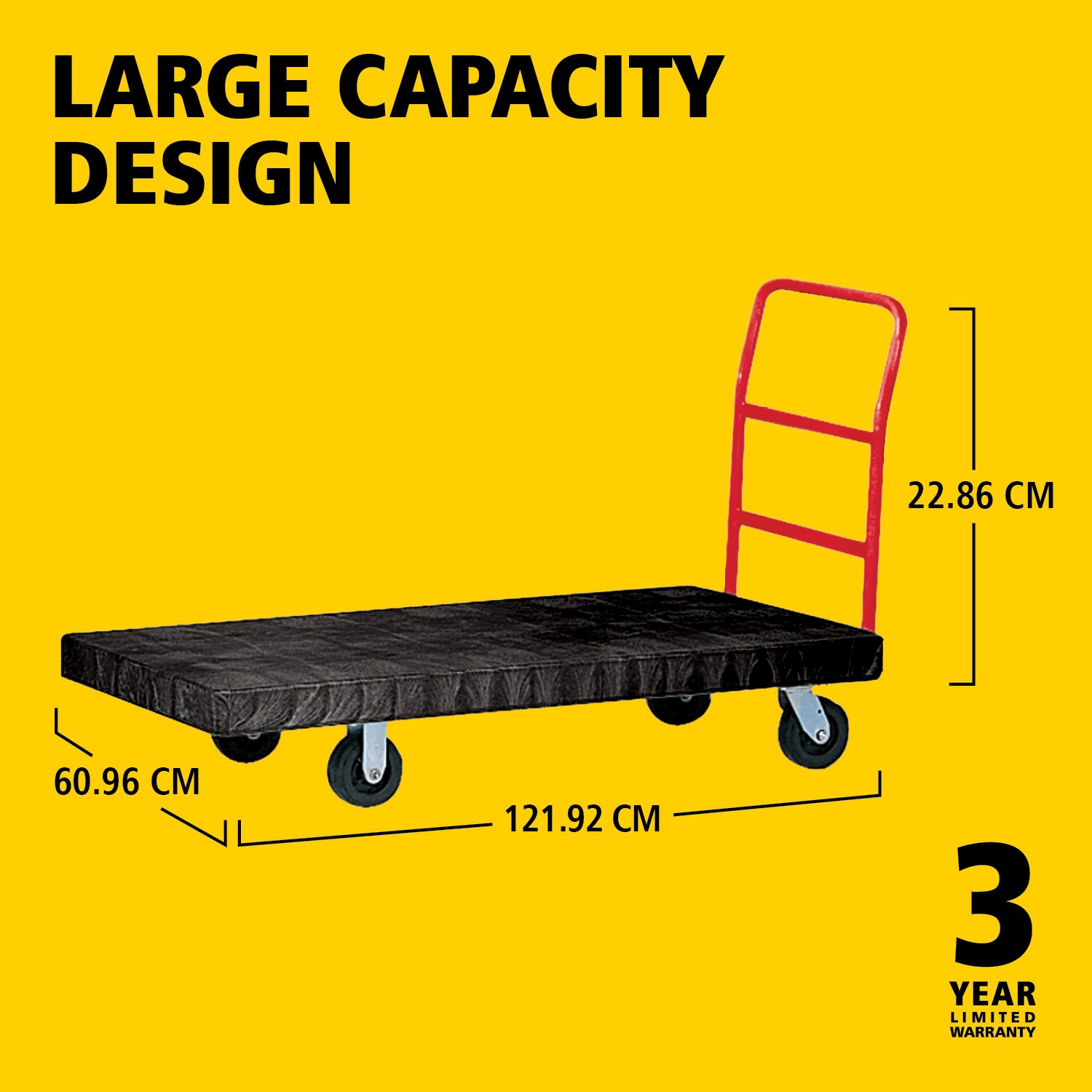 Der Heavy-Duty Plattformwagen ist ideal für den effizienten Transport großer, schwerer und sperriger Lasten innerhalb einer Einrichtung, mit einer Tragfähigkeit von bis zu 454 kg – 907 kg (modellabhängig).