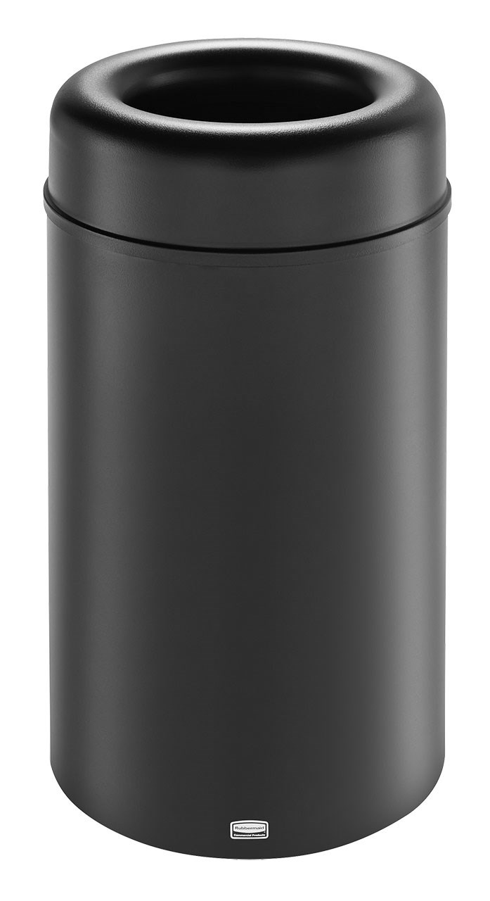 The Crowne Collection 30 Gallon FGAOT30 Decorative Indoor Waste Container has an attractive contemporary design with a curved open top that prevents objects from being placed on top of the can, keeping a neater overall appearance.