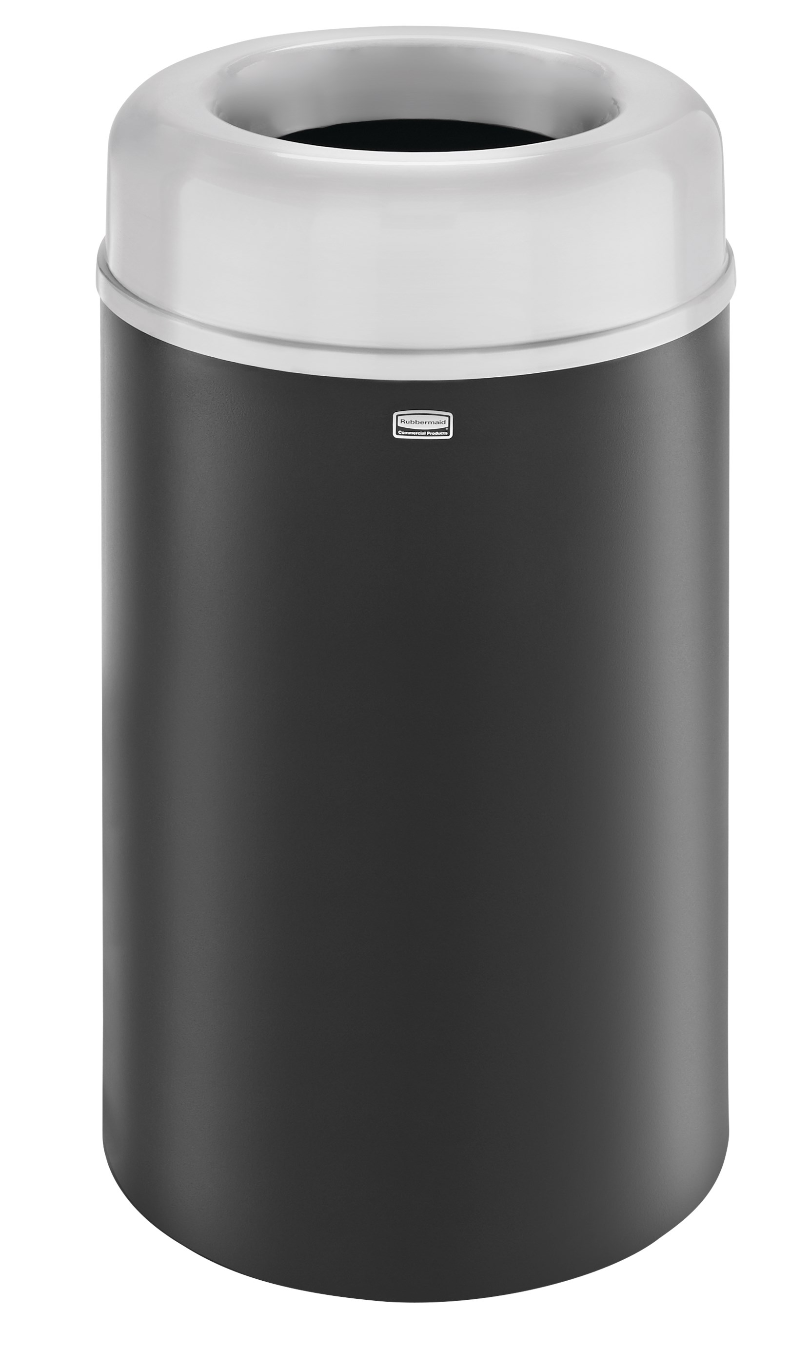 The Crowne Collection 30 Gallon FGAOT30 Decorative Indoor Waste Container has an attractive contemporary design with a curved open top that prevents objects from being placed on top of the can, keeping a neater overall appearance.