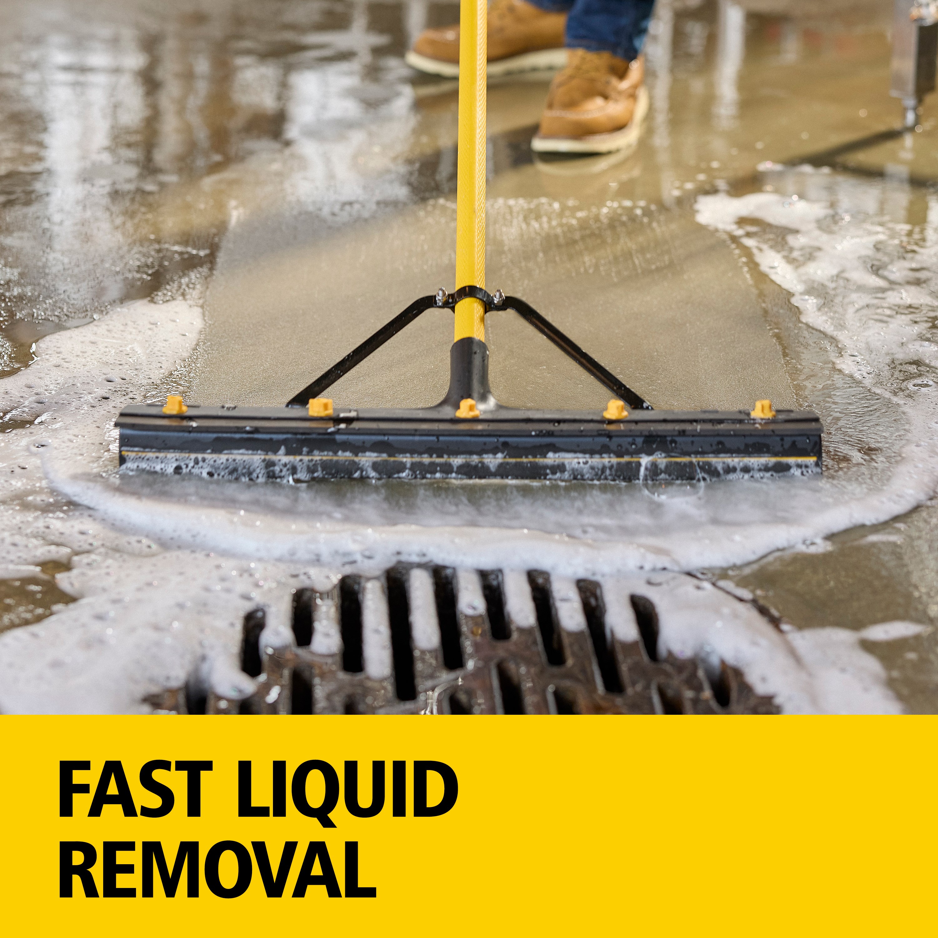 Curved blades to efficiently dry irregular and smooth surfaces Weatherproof fiberglass handle great for all environments. Quickly removes water and other liquids.