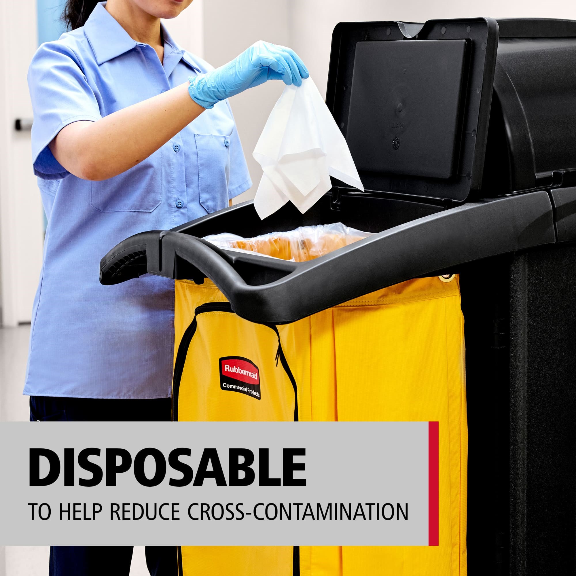 The HYGEN™ r-100 Disposable Microfiber Cloth assists in environmental cleaning, the first step in the disinfection process, and is engineered for consistent cleaning performance in high-traffic environments. Designed to help minimize cross-contamination while maintaining effective soil removal. Made with 100% recycled content to help support sustainability goals without sacrificing cleaning performance.