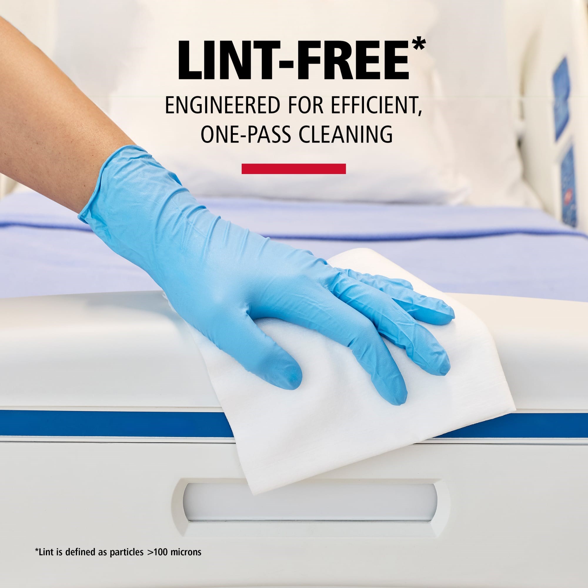 The HYGEN™ r-100 Disposable Microfiber Cloth assists in environmental cleaning, the first step in the disinfection process, and is engineered for consistent cleaning performance in high-traffic environments. Designed to help minimize cross-contamination while maintaining effective soil removal. Made with 100% recycled content to help support sustainability goals without sacrificing cleaning performance.