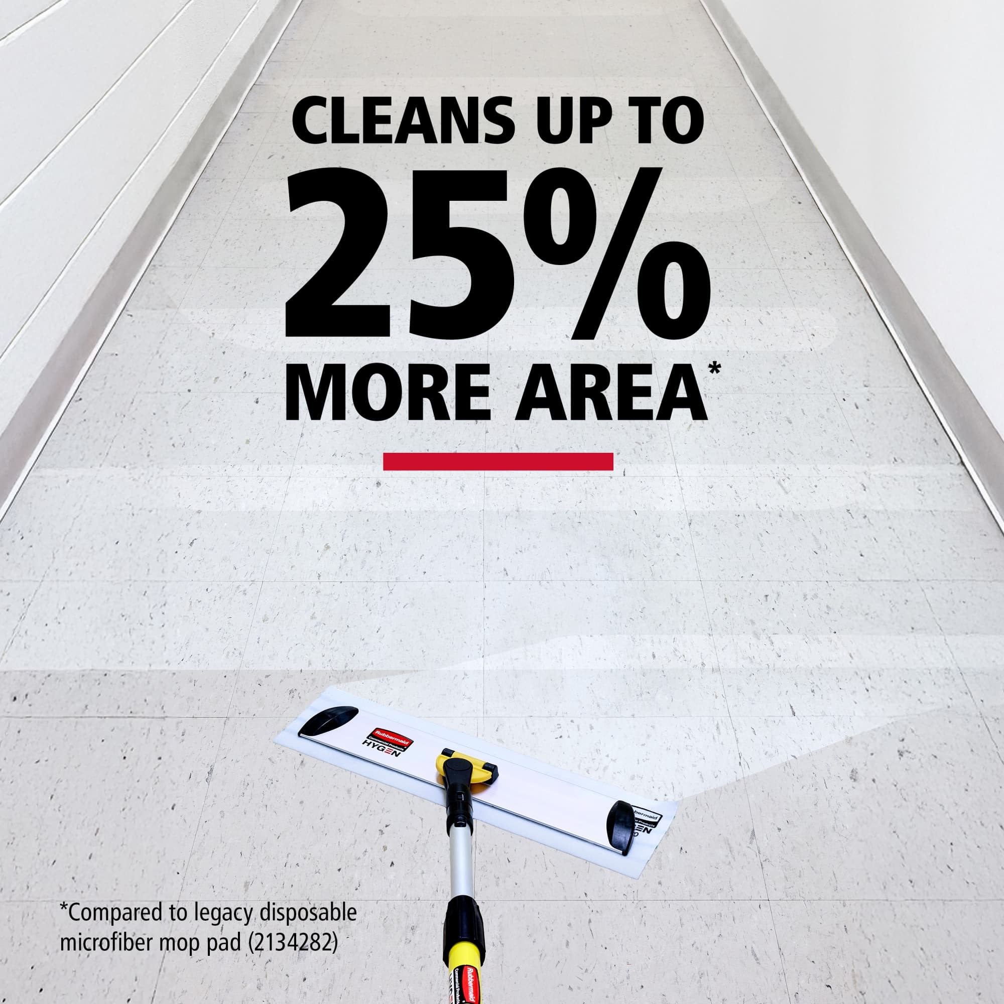 Rubbermaid Commercial Products HYGEN™ r-100 Disposable Microfiber Mop Pads deliver powerful microfiber cleaning. Disposable to help reduce cross-contamination the pads removes 99.9% or more of tested bacteria and fungi using water alone.