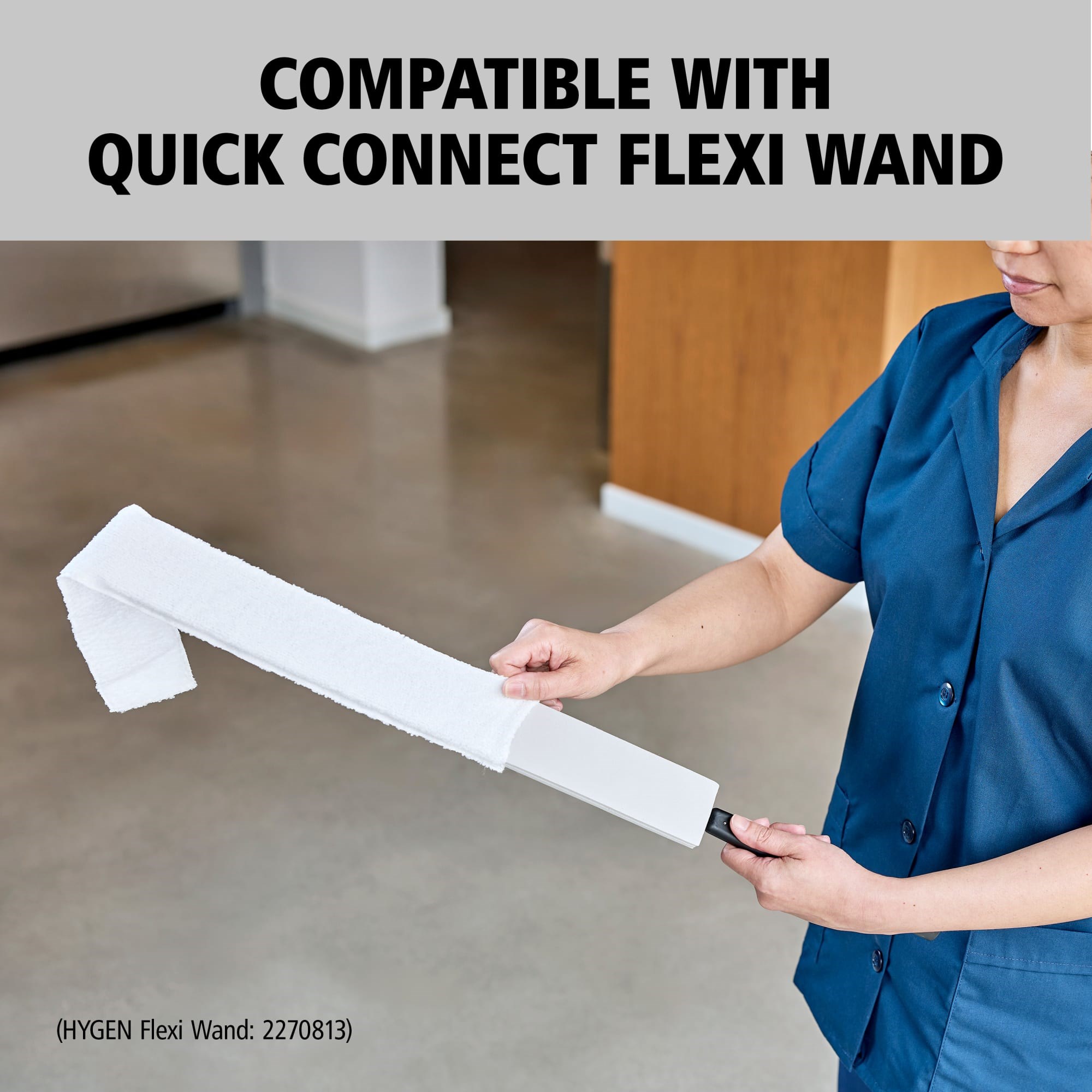 HYGEN Flexi-Wand Disposable Duster Sleeves feature a 100% microfiber cleaning surface for superior dust pickup and retention, helping capture dust and debris on hard-to-reach surfaces.