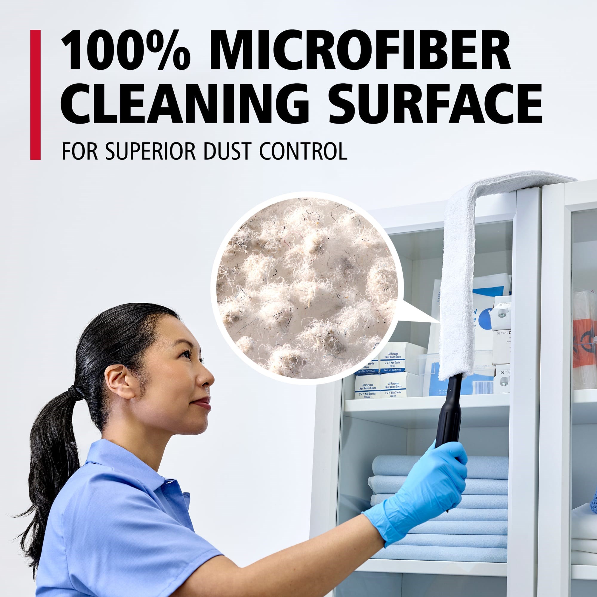 HYGEN Flexi-Wand Disposable Duster Sleeves feature a 100% microfiber cleaning surface for superior dust pickup and retention, helping capture dust and debris on hard-to-reach surfaces.