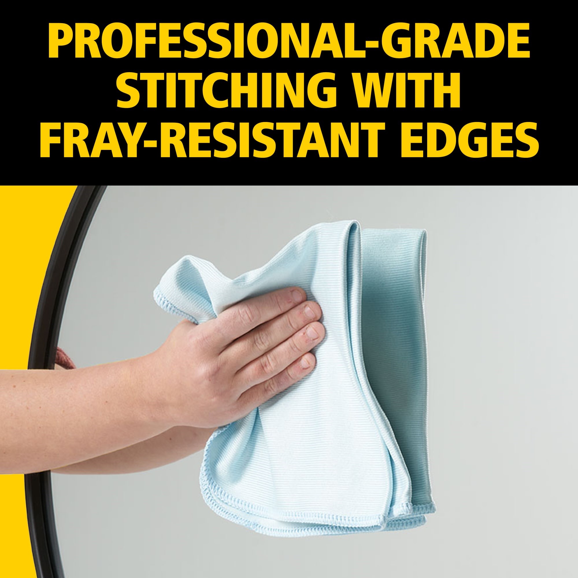 HYGEN™ Mirror and Glass Cloths are designed with premium microfiber construction that leaves no trace of scratches or lint residue behind on glass or mirrored surfaces.