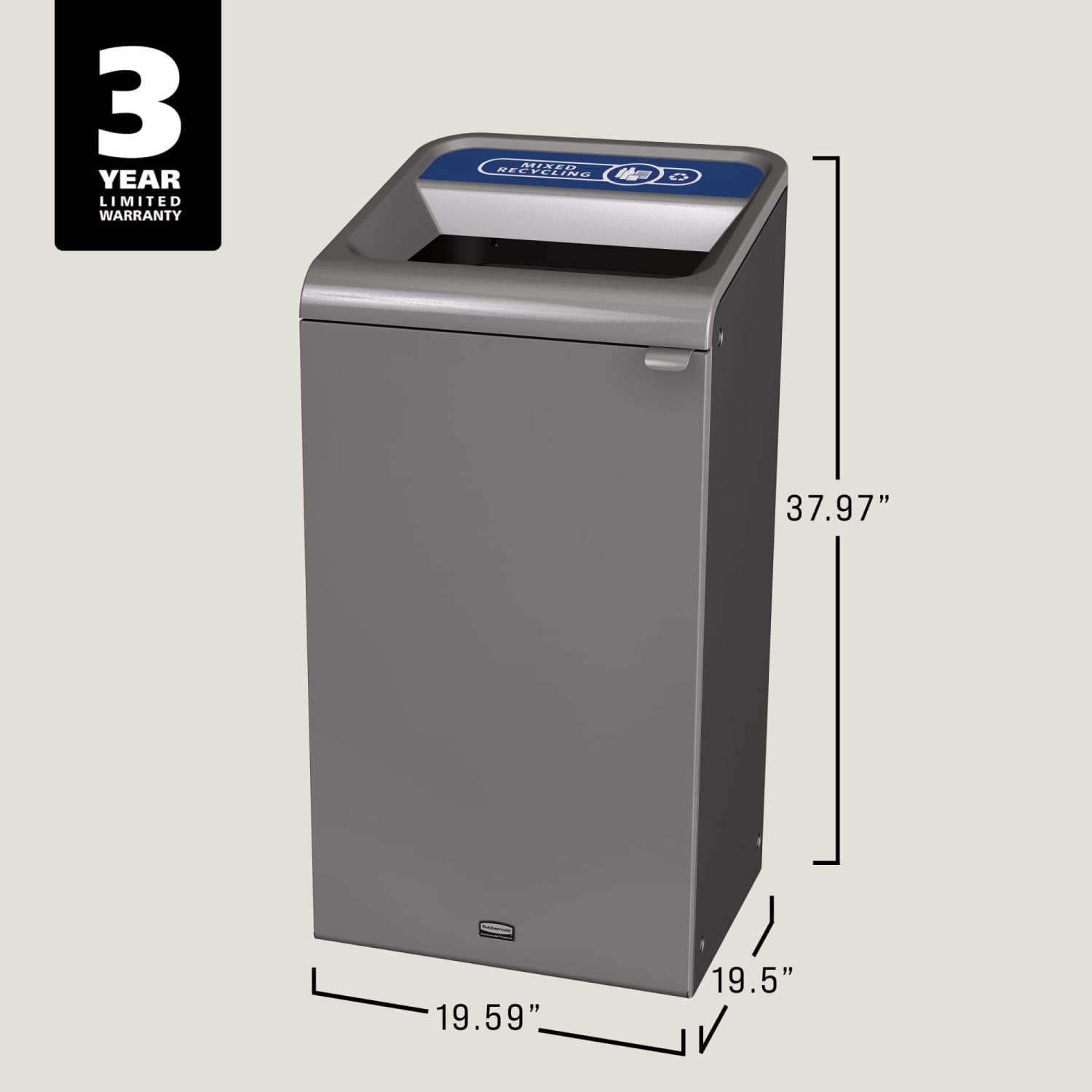 The Configure™ Decorative Waste Containers provide a recycling solution with sleek, smooth surfaces and contoured edges. This recycling system has a modern appearance that will fit seamlessly into any indoor or outdoor commercial environment. Please note: this SKU is a Configure™ 1-Stream 23 Gallon container with a "Mixed Recycling" label.