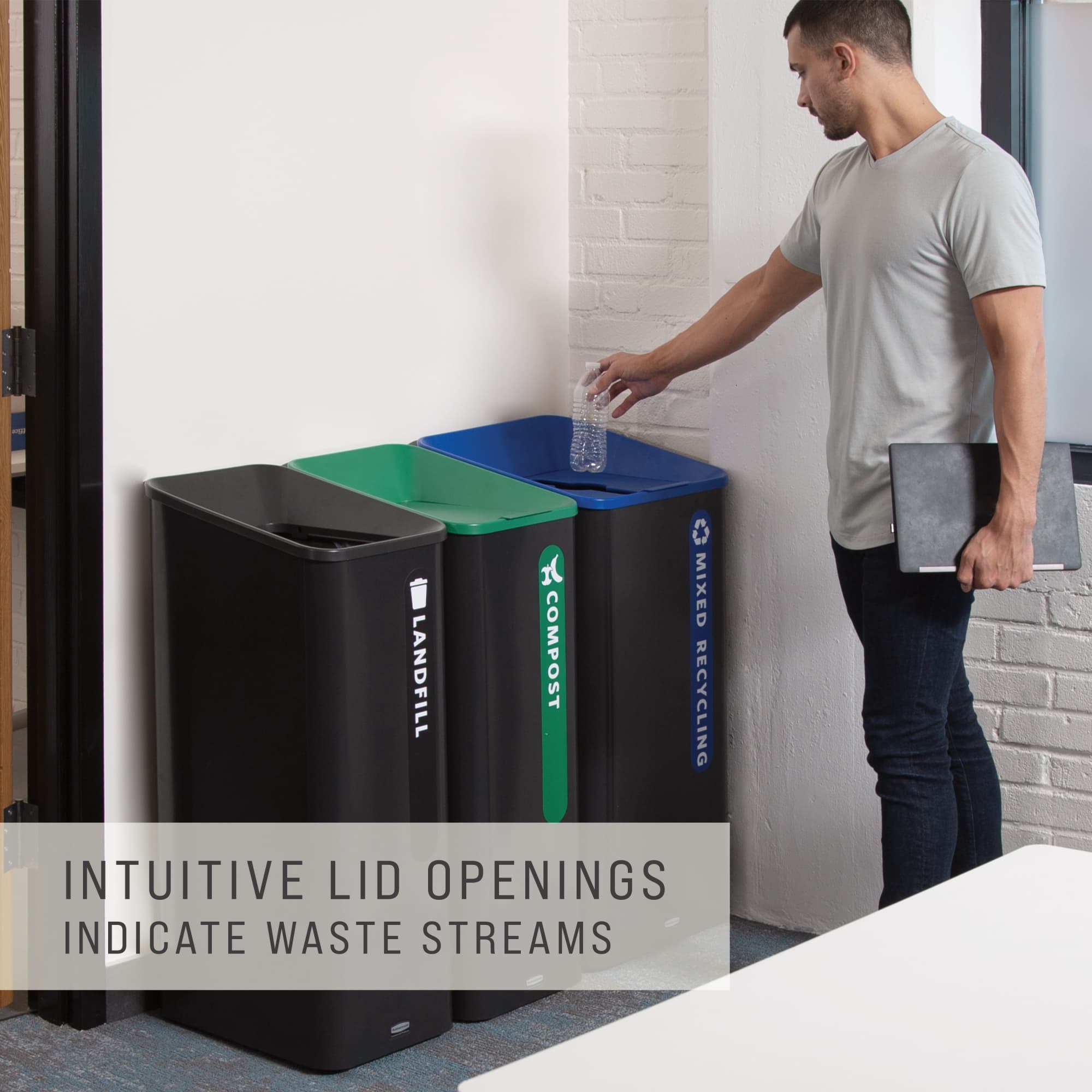 Sustain Containers are a decorative and adaptable recycling solution made to improve your facility's sustainability compliance.