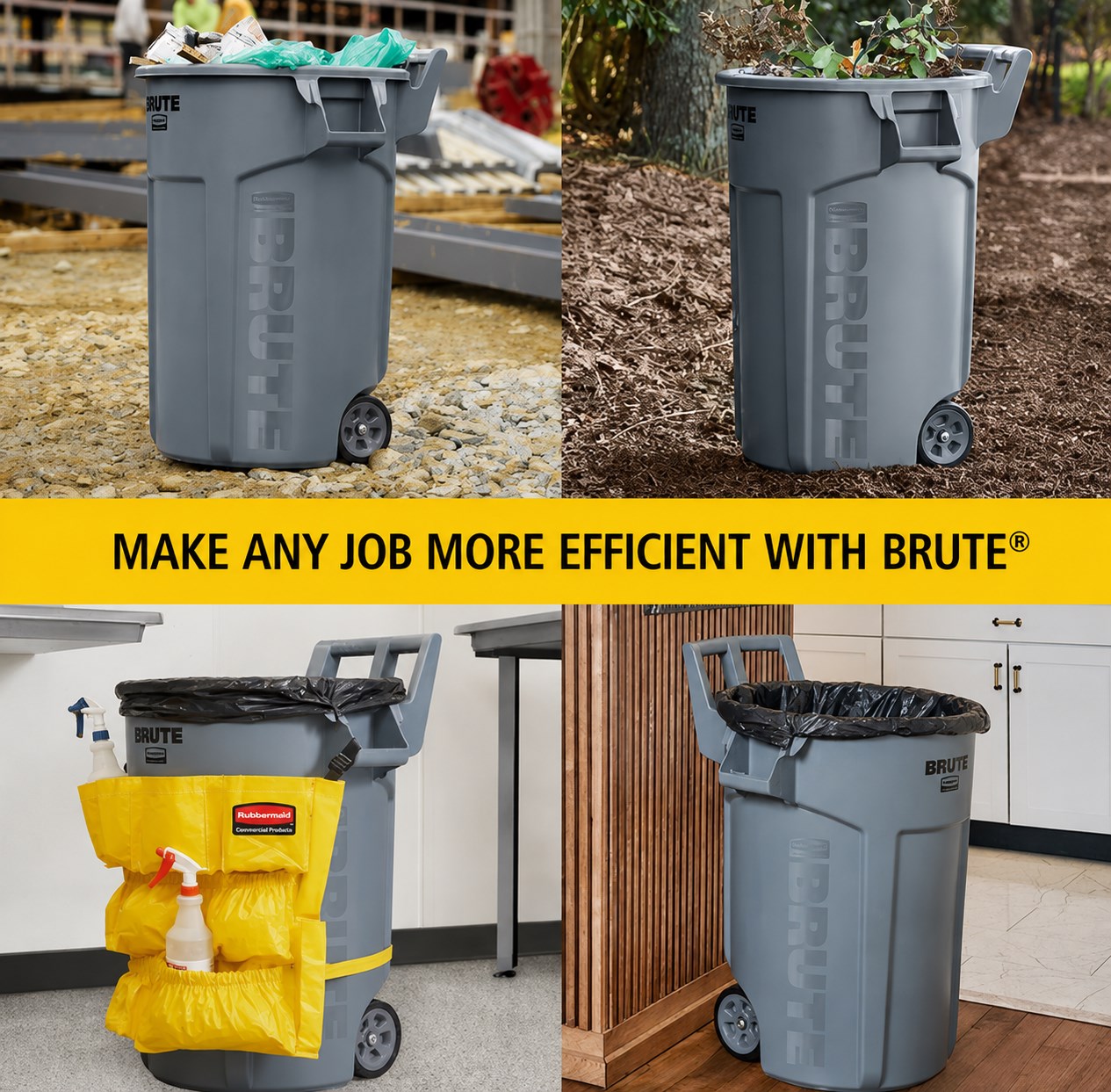 Famed durability, with wheels. Reduce injury risk and drive waste efficiency in the toughest environments.