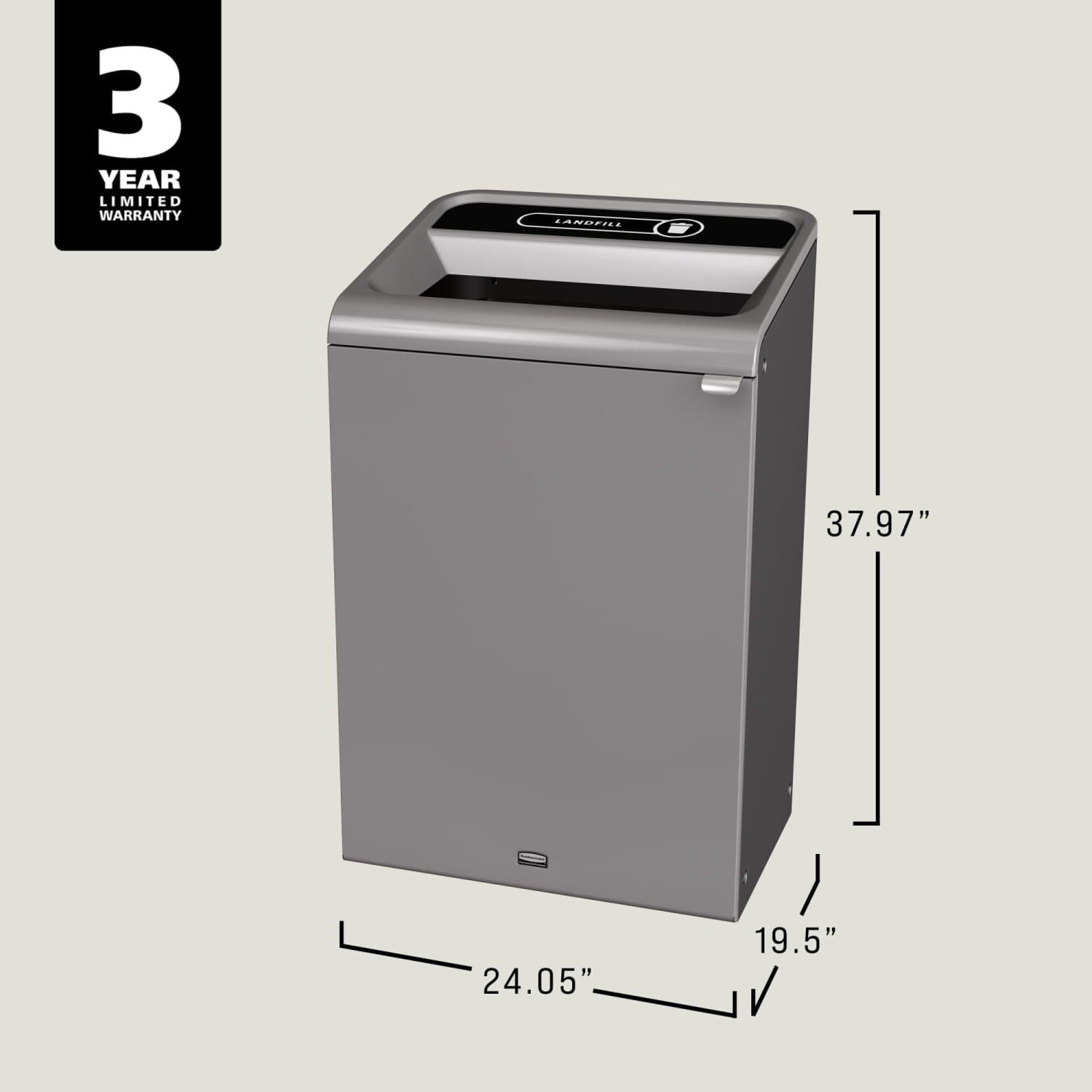 The Configure™ Decorative Waste Containers provide a recycling solution with sleek, smooth surfaces and contoured edges. This recycling system has a modern appearance that will fit seamlessly into any indoor or outdoor commercial environment. Please note: this SKU is a Configure™ 1-Stream 33 Gallon container with a "Landfill" label.