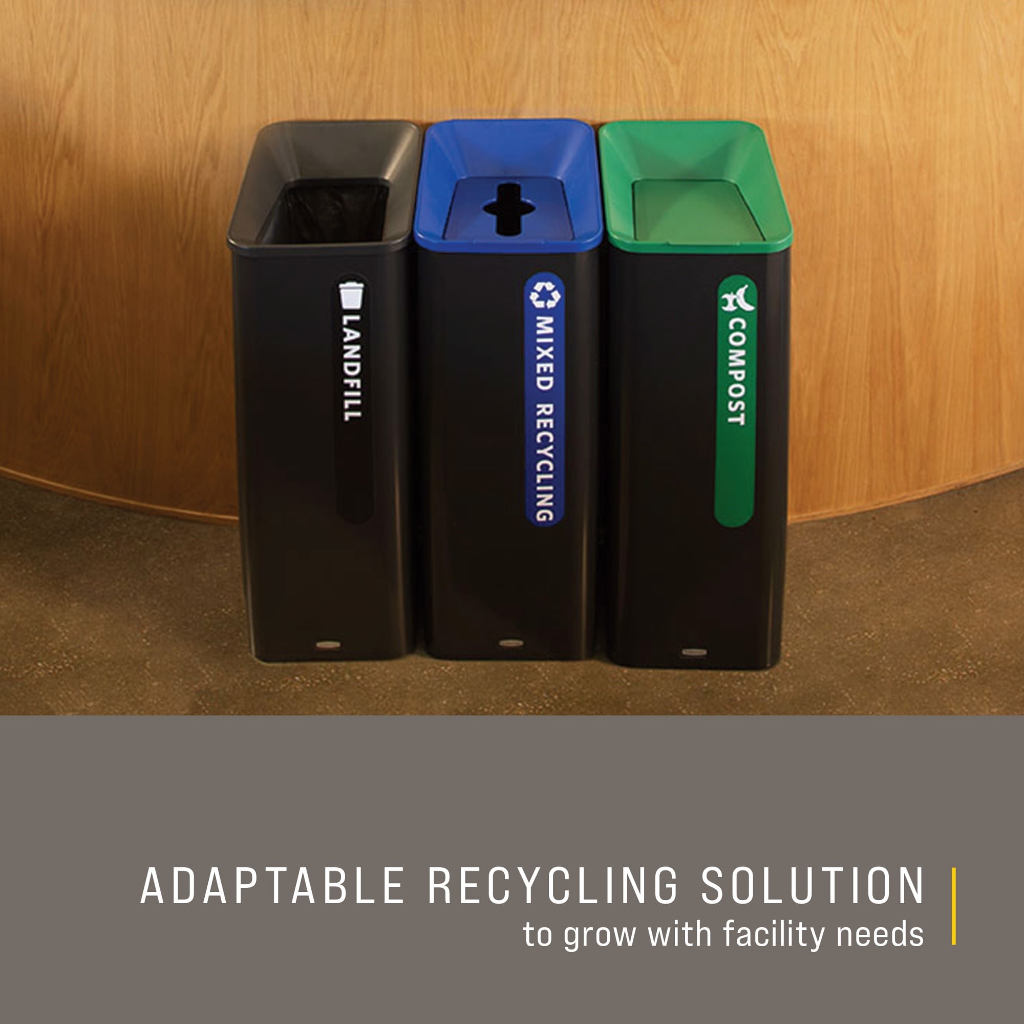Sustain Containers are a decorative and adaptable recycling solution made to improve your facility's sustainability compliance.