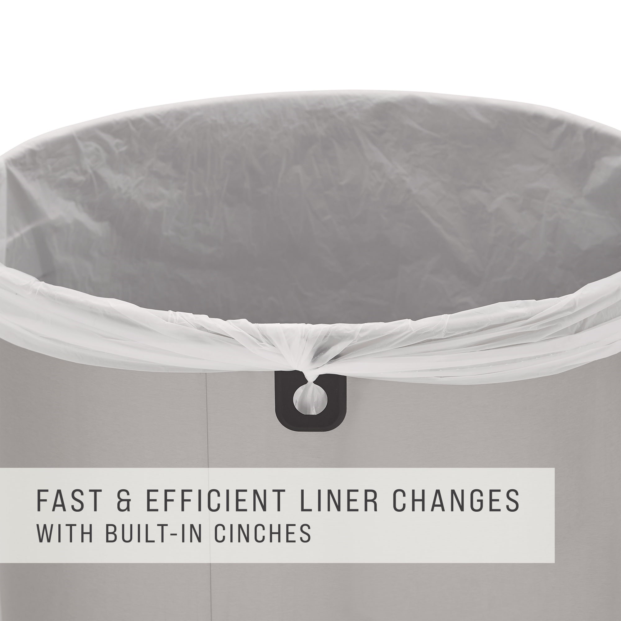Featuring a classic design and fingerprint-resistant stainless steel, the Refine waste container fits seamlessly into any commercial space for a discreet look that enhances the overall environment.