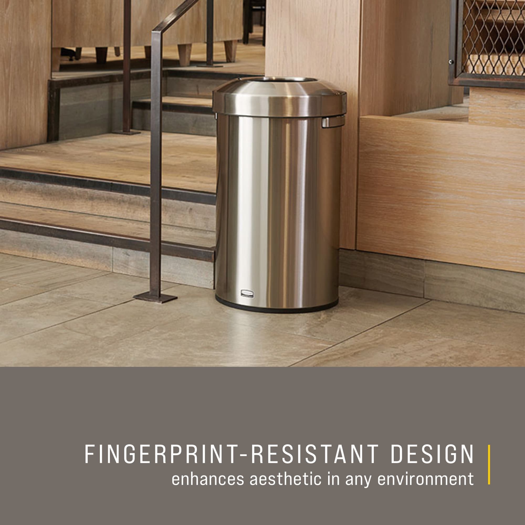Featuring a classic design and fingerprint-resistant stainless steel, the Refine waste container fits seamlessly into any commercial space for a discreet look that enhances the overall environment.
