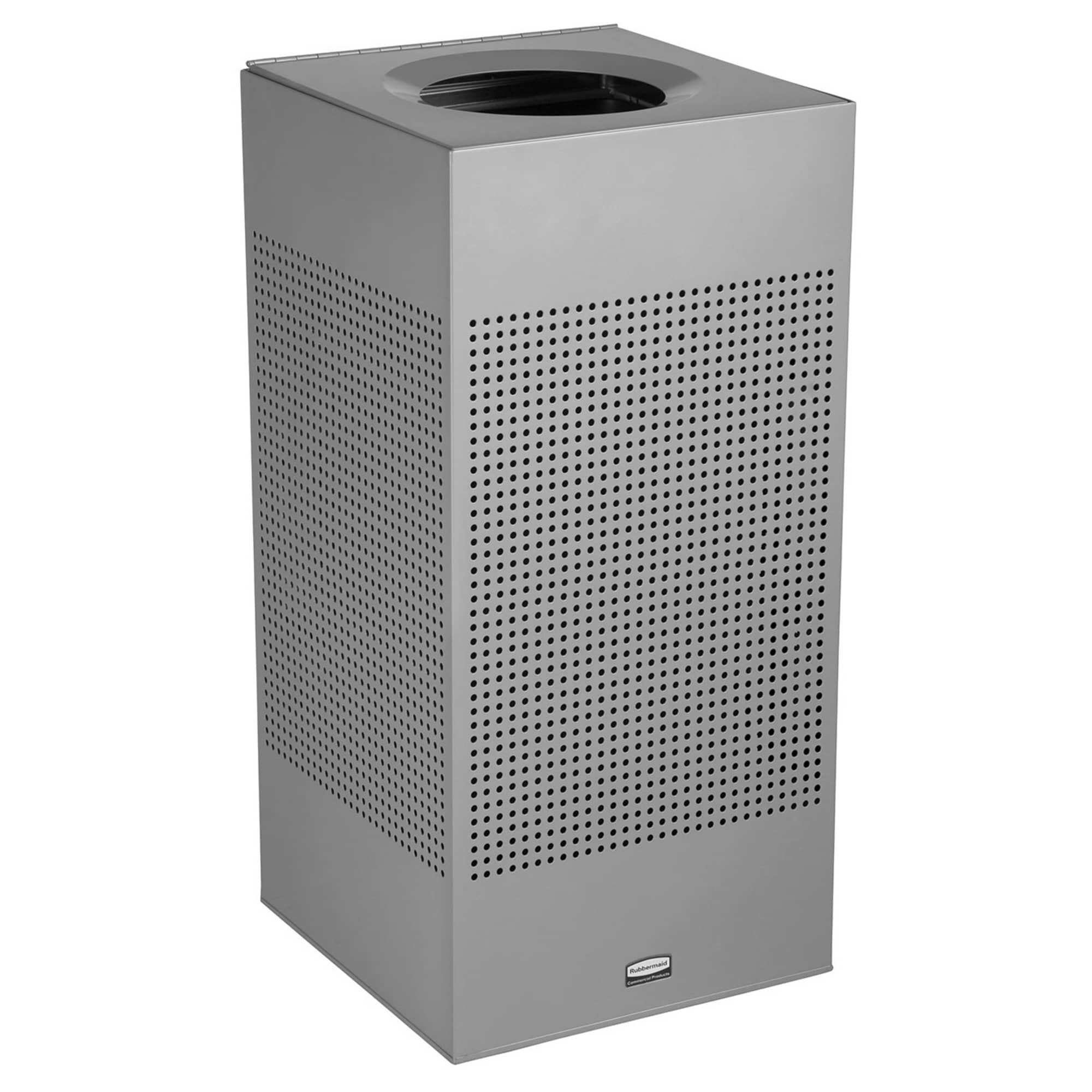 The sleek Silhouettes 16 Gallon FGSC14 Decorative Square Indoor Waste Container has a contemporary perforated pattern designed to seamlessly and beautifully blend with modern facilities and environments. High-quality materials and craftsmanship ensure containers can withstand the rigors of everyday use.