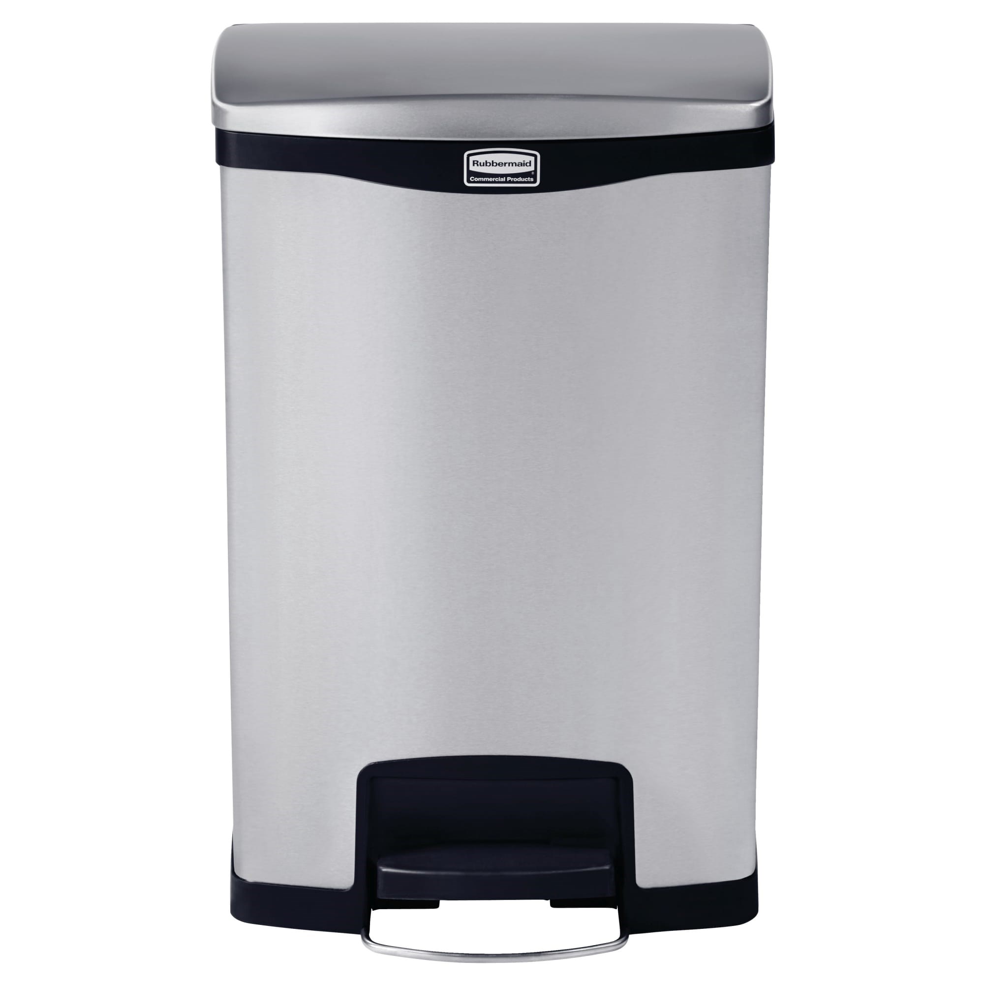The Rubbermaid Commercial Impressions™ Step-On Container features a slim profile and small footprint to fit in tightest spaces. Impressions™ Step-On containers are constructed with premium-quality materials and meet the needs of any environment with efficiency, safety, and durability.