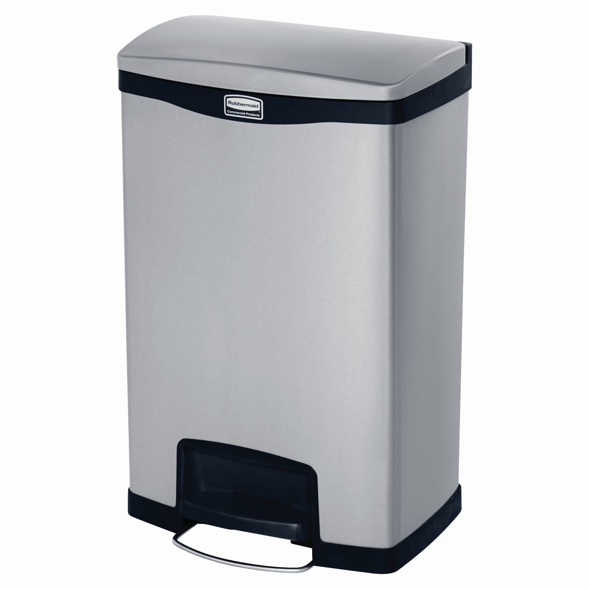 The Rubbermaid Commercial Impressions™ Step-On Container features a slim profile and small footprint to fit in tightest spaces. Impressions™ Step-On containers are constructed with premium-quality materials and meet the needs of any environment with efficiency, safety, and durability.