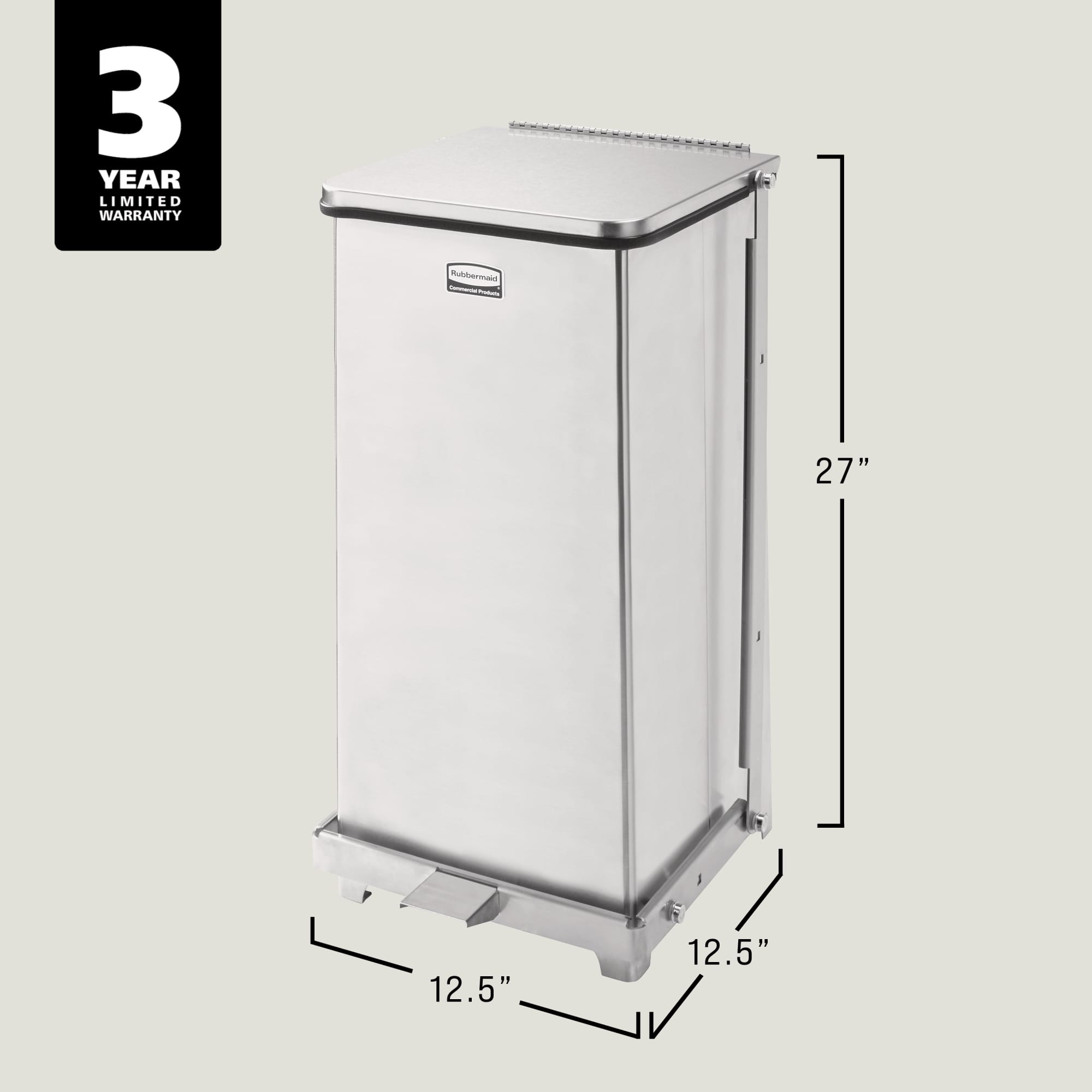 Contenedor con pedal Defenders® 49 l acero inoxidable Thumbnail 3