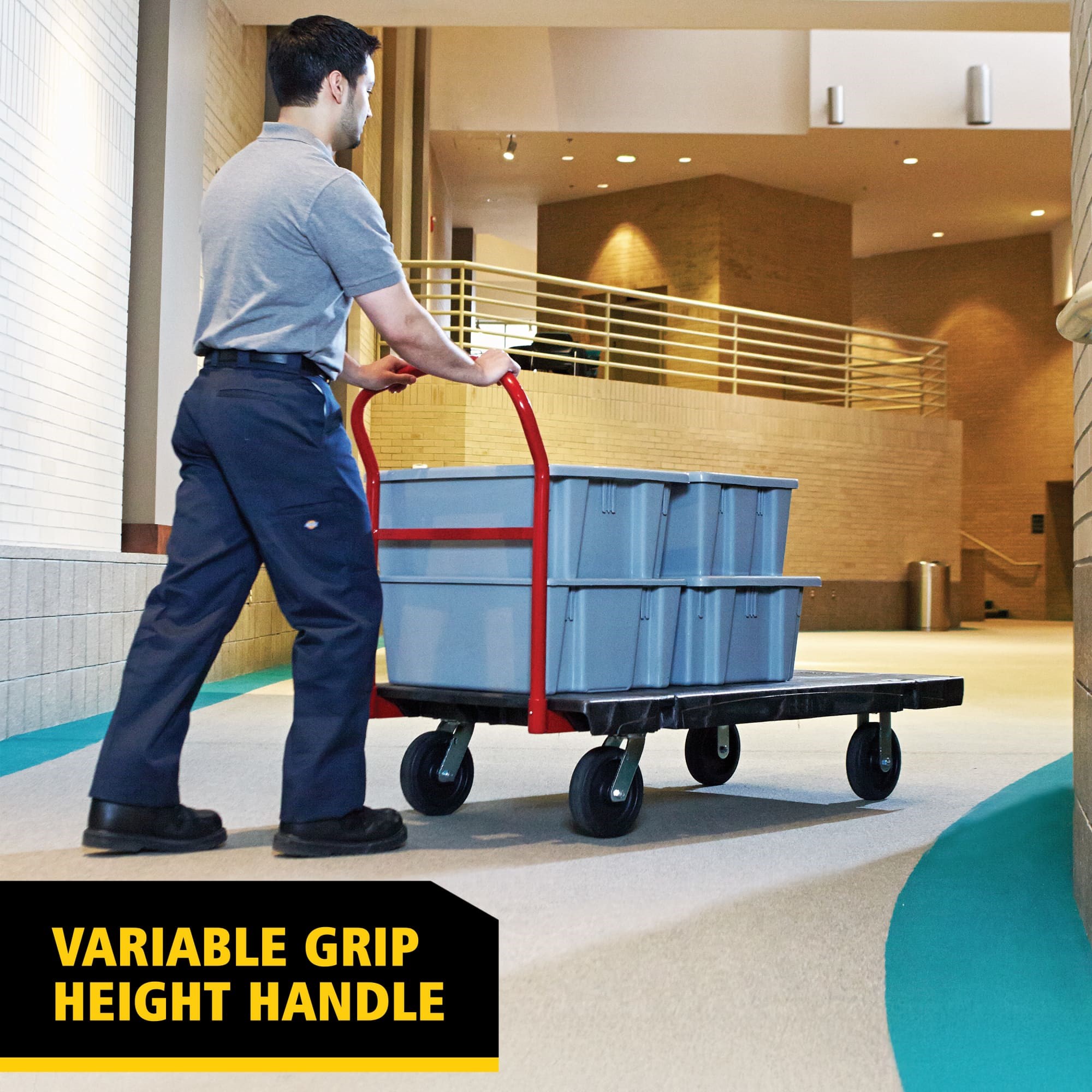 The Heavy-Duty Platform Truck is ideal for moving large, heavy, oversized loads efficiently throughout a facility with up to 2,000 lb. capacity.