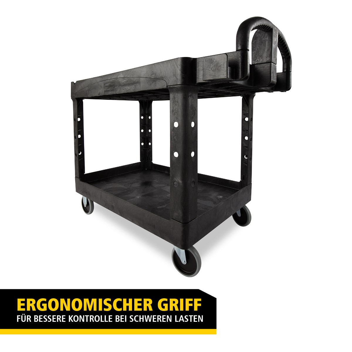 Der BRUTE Heavy-Duty Mehrzweckwagen mit erhöhten Rändern transportiert Materialien und schwere Lasten sicher bis zu 226 kg – 340 kg (modellabhängig), mit Optionen für 2, 3 oder 4 Ebenen für zusätzliche Kapazität. Die erhöhten Ränder verhindern das Herunterfallen von Gegenständen, und der ergonomische Griff sorgt für einfache Handhabung. Die integrierte V-Nut hält Rohre sicher beim Schneiden.