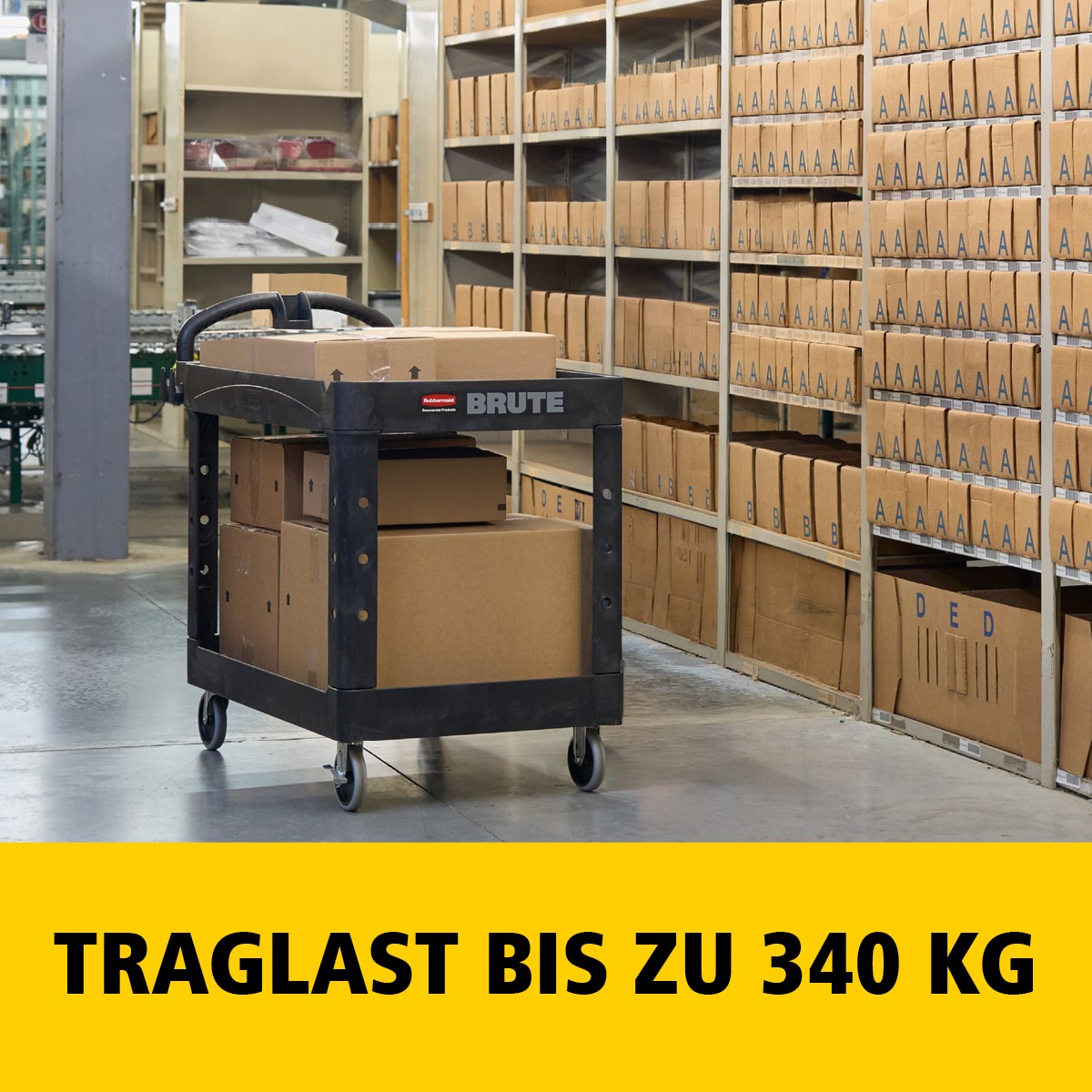 Der BRUTE Heavy-Duty Mehrzweckwagen mit erhöhten Rändern transportiert Materialien und schwere Lasten sicher bis zu 226 kg – 340 kg (modellabhängig), mit Optionen für 2, 3 oder 4 Ebenen für zusätzliche Kapazität. Die erhöhten Ränder verhindern das Herunterfallen von Gegenständen, und der ergonomische Griff sorgt für einfache Handhabung. Die integrierte V-Nut hält Rohre sicher beim Schneiden.