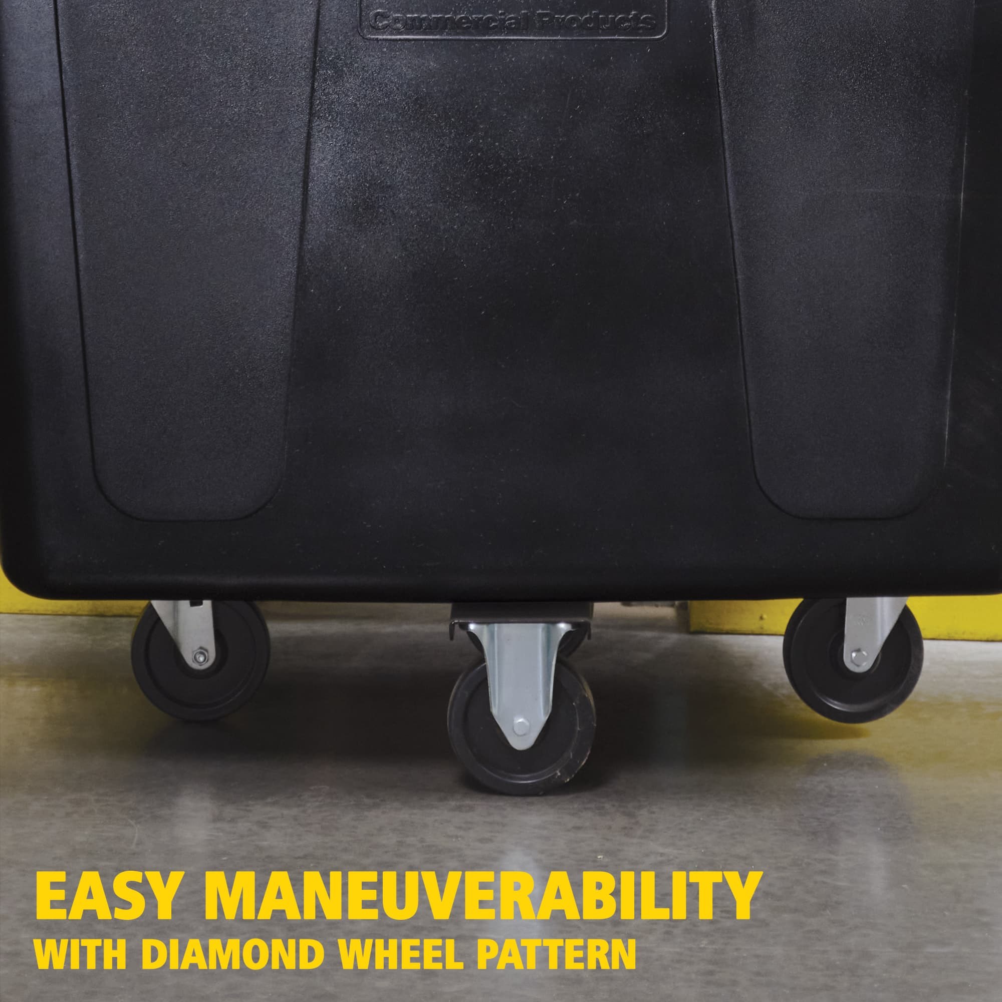 The Rubbermaid Commercial 16 cu ft Cube Truck is part of a full line of Cube Trucks assisting in waste collection, material transport, and laundry handling.