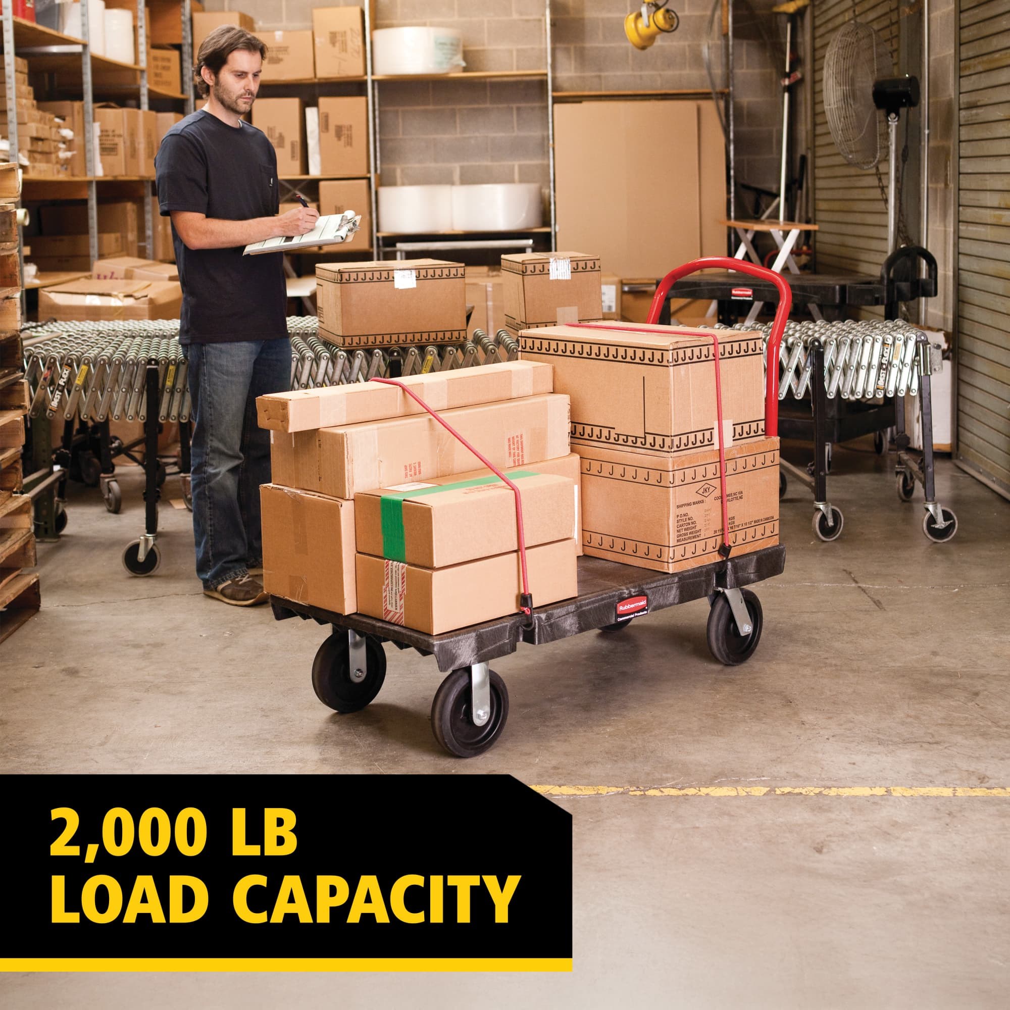 The Heavy-Duty Platform Truck is ideal for moving large, heavy, oversized loads efficiently throughout a facility with up to 2,000 lb. capacity.