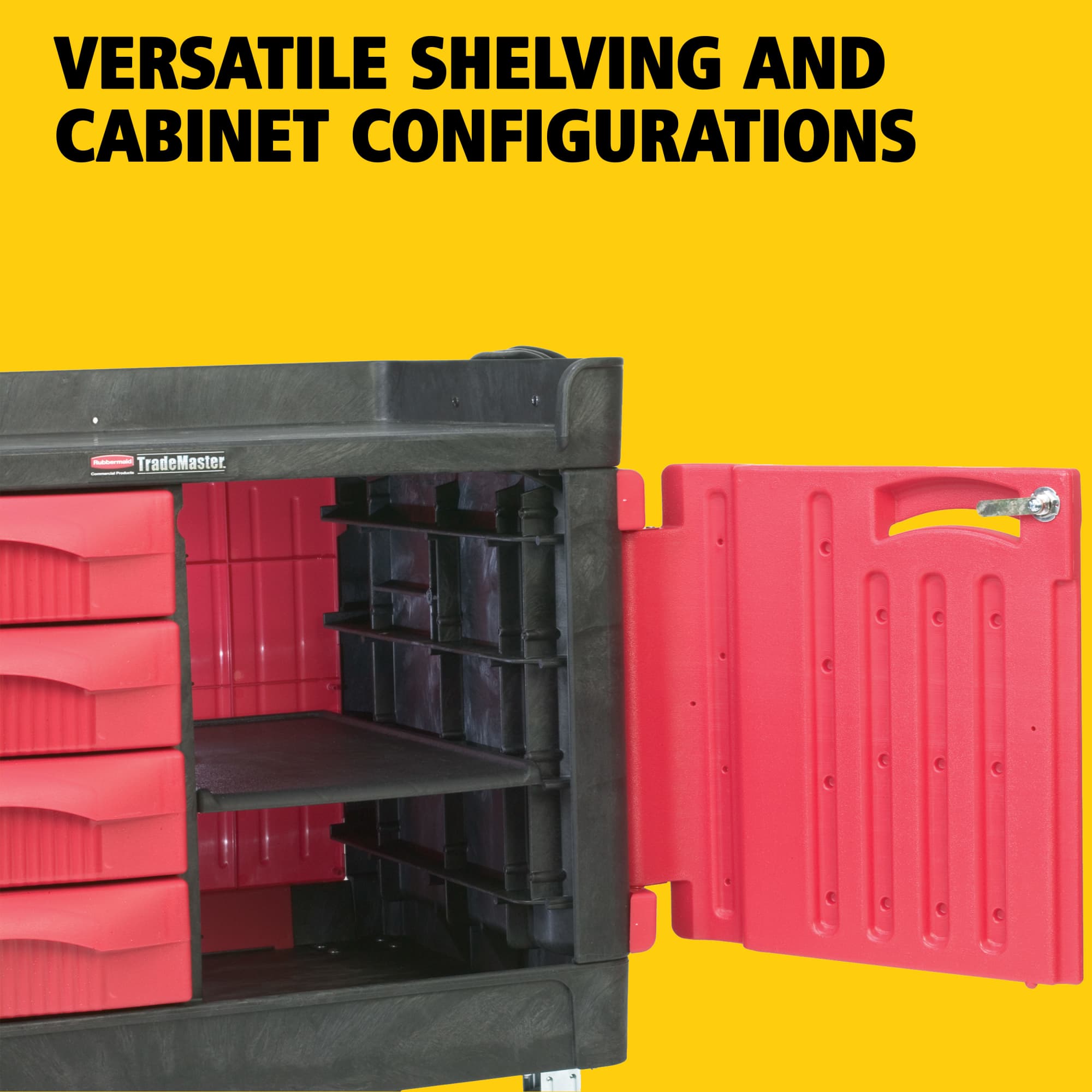 Le chariot Rubbermaid TradeMaster 4 tiroirs transporte facilement les outils et accessoires là où vous en avez besoin.