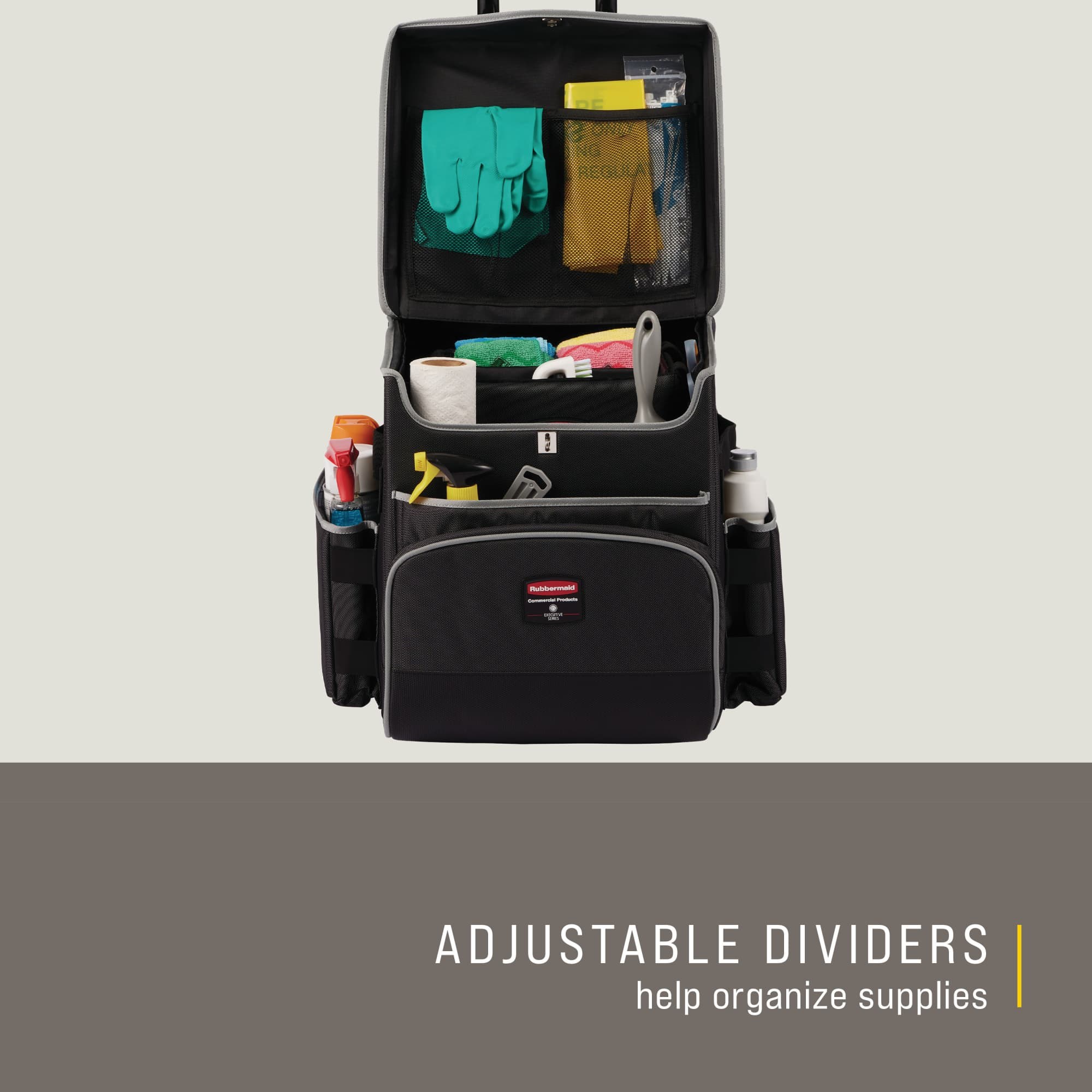 The Executive Quick Cart is the industry’s most durable mobile cart solution for housekeeping, janitorial and maintenance environments.