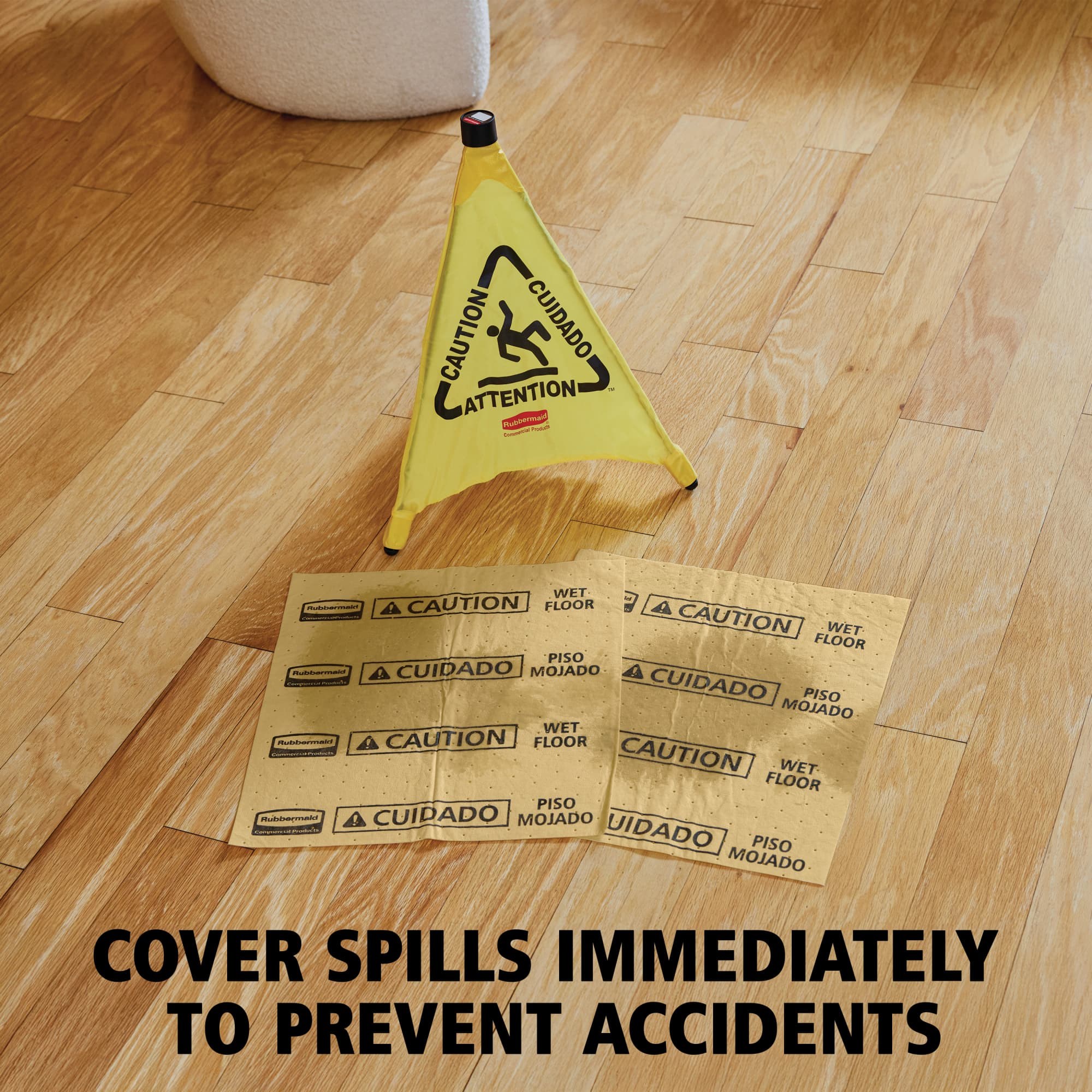 Contains 22 absorbent pads that soak up water and oil quickly and completely for an effective way to deal with spills.
