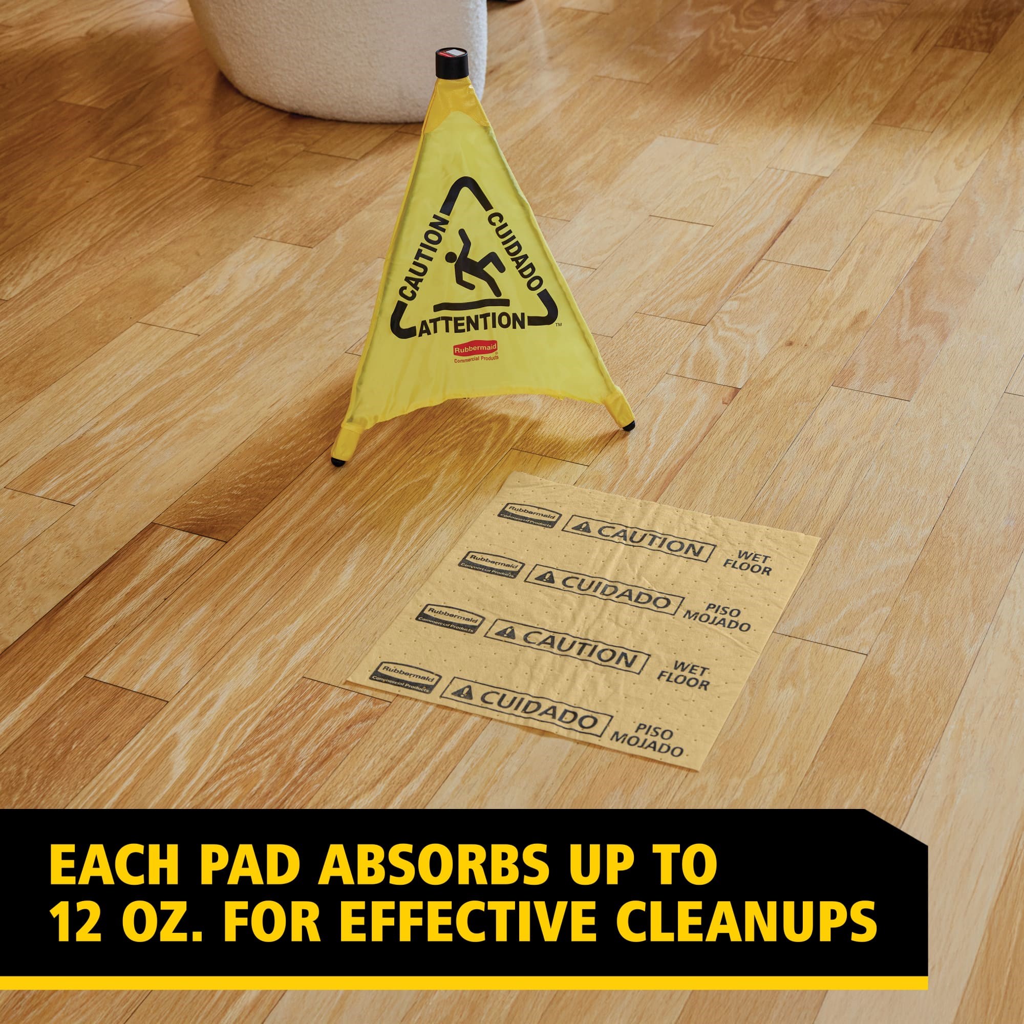 Contains 22 absorbent pads that soak up water and oil quickly and completely for an effective way to deal with spills.