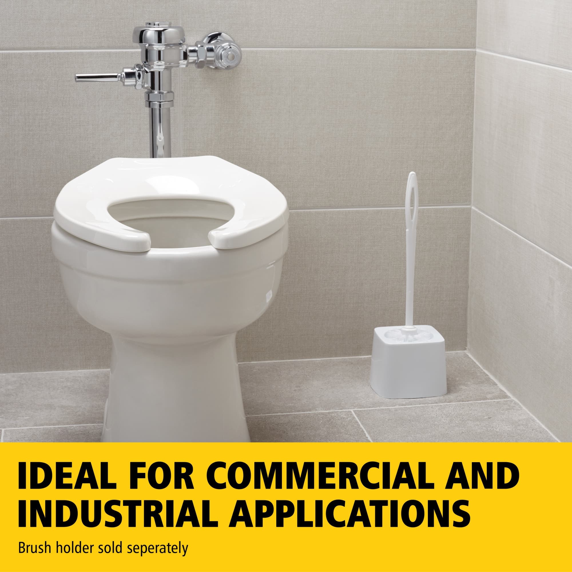 The Rubbermaid Commercial Products Toilet Brush with Plastic Handle is a stain and odor resistant toilet bowl brush.