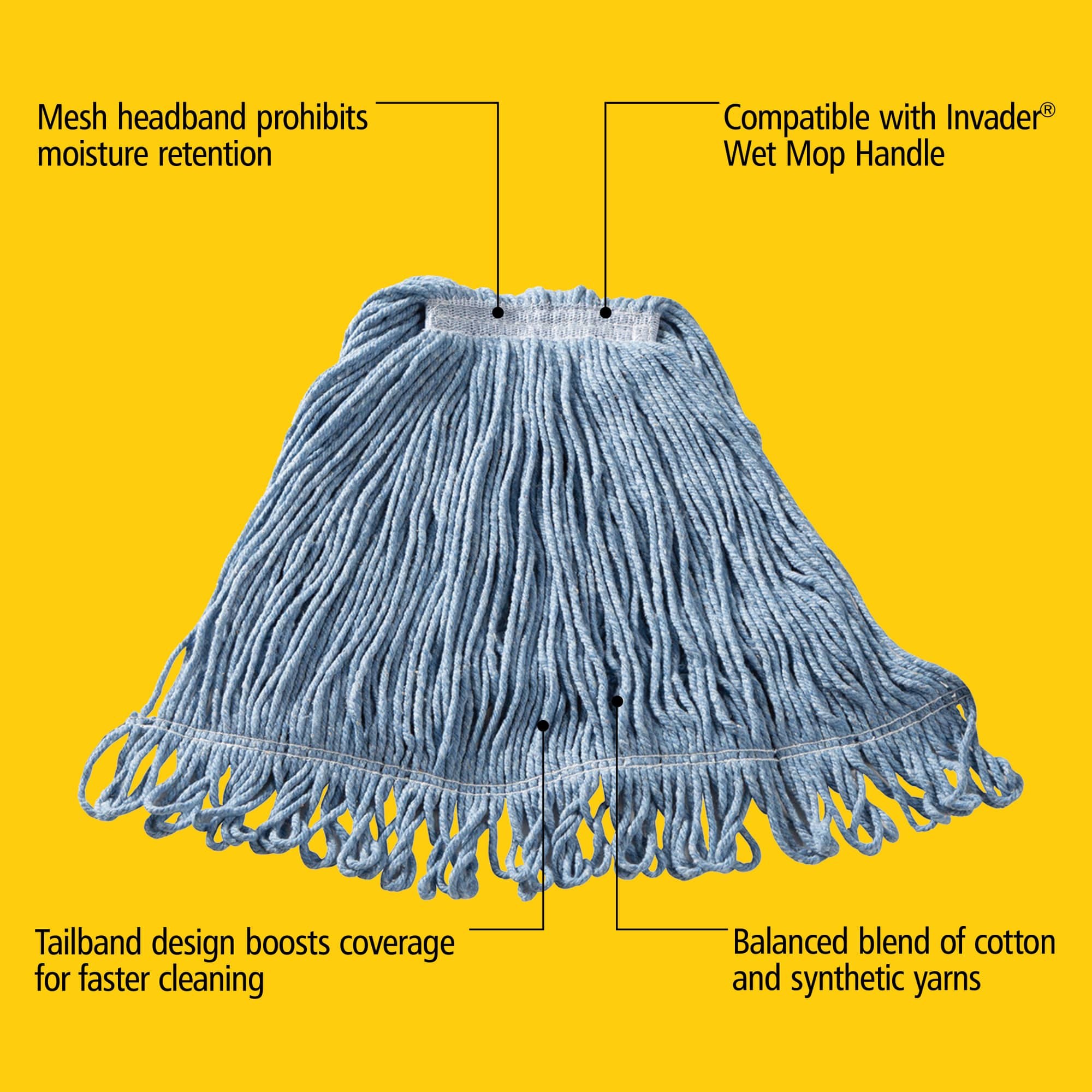 Super Stitch® Blend Mop outperforms and outlasts premium cut-end mops 2 to 1.