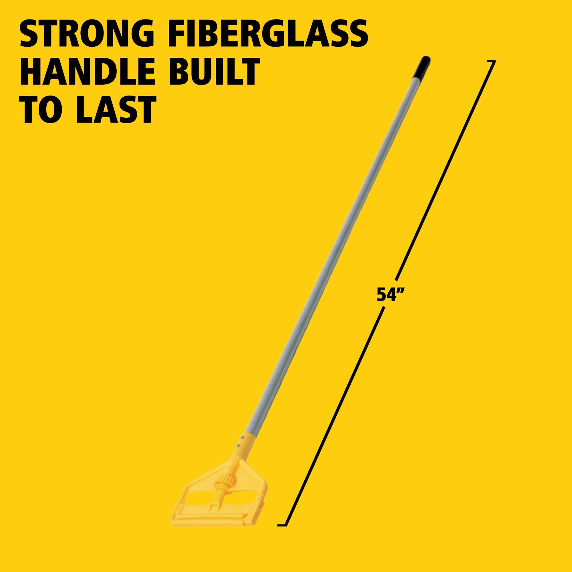 Invader® Side-Gate Mop Handle makes removing and replacing mop heads easy and efficient. Thumbwheel clamps the mop firmly in place; should be used with 1"  headband mops only.