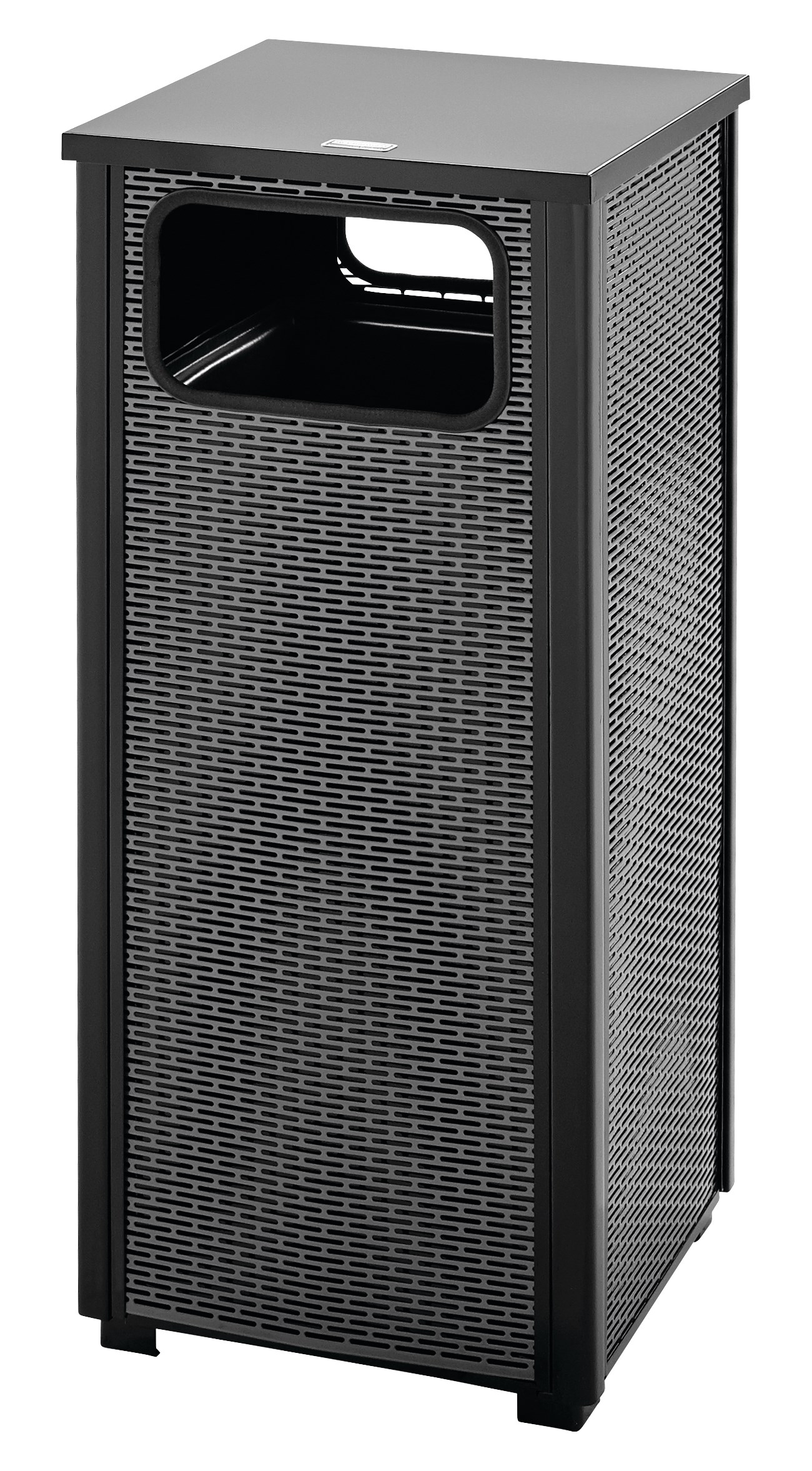 The Dimension Series 12 Gallon FGR12 Decorative Outdoor Waste Container is made from heavy-gauge, fire-safe steel designed to stand up to heavy use and harsh weather conditions while providing years of reliable outdoor service