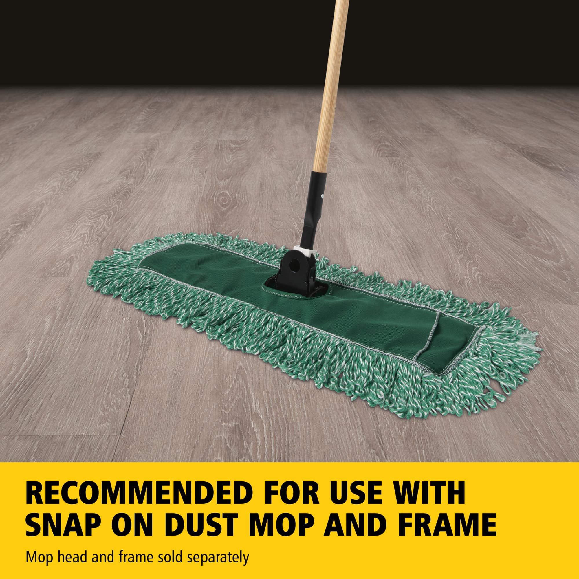 Snap-On Dust Mop Handle FGM11600 is an easily sanitized, snap-on, hardwood handle.