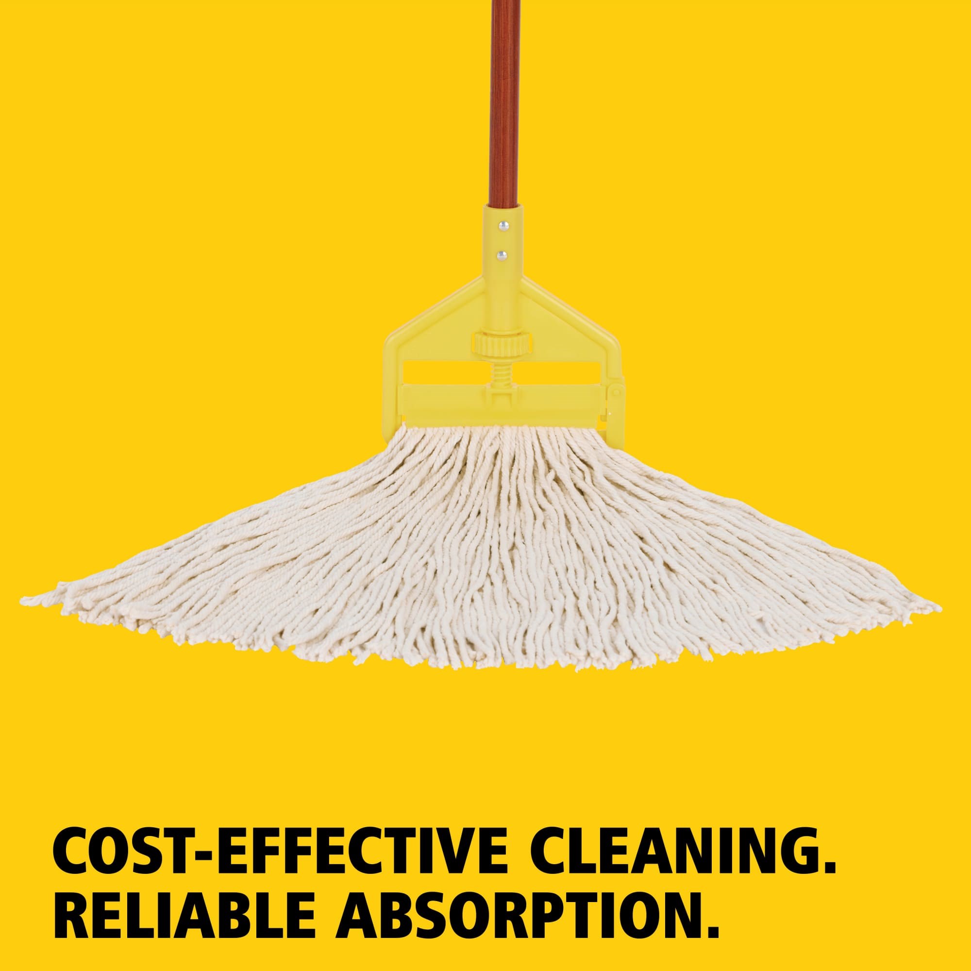 Value Pro Cut-End Cotton Mop is an economical solution for general-purpose floor cleaning or one-time use.