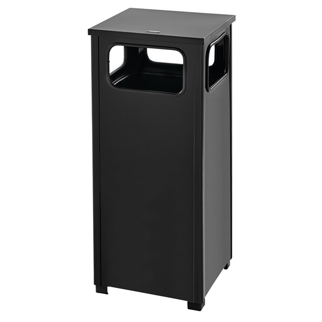 The Dimension Series 12 Gallon FGR12 Decorative Outdoor Waste Container is made from heavy-gauge, fire-safe steel designed to stand up to heavy use and harsh weather conditions while providing years of reliable outdoor service