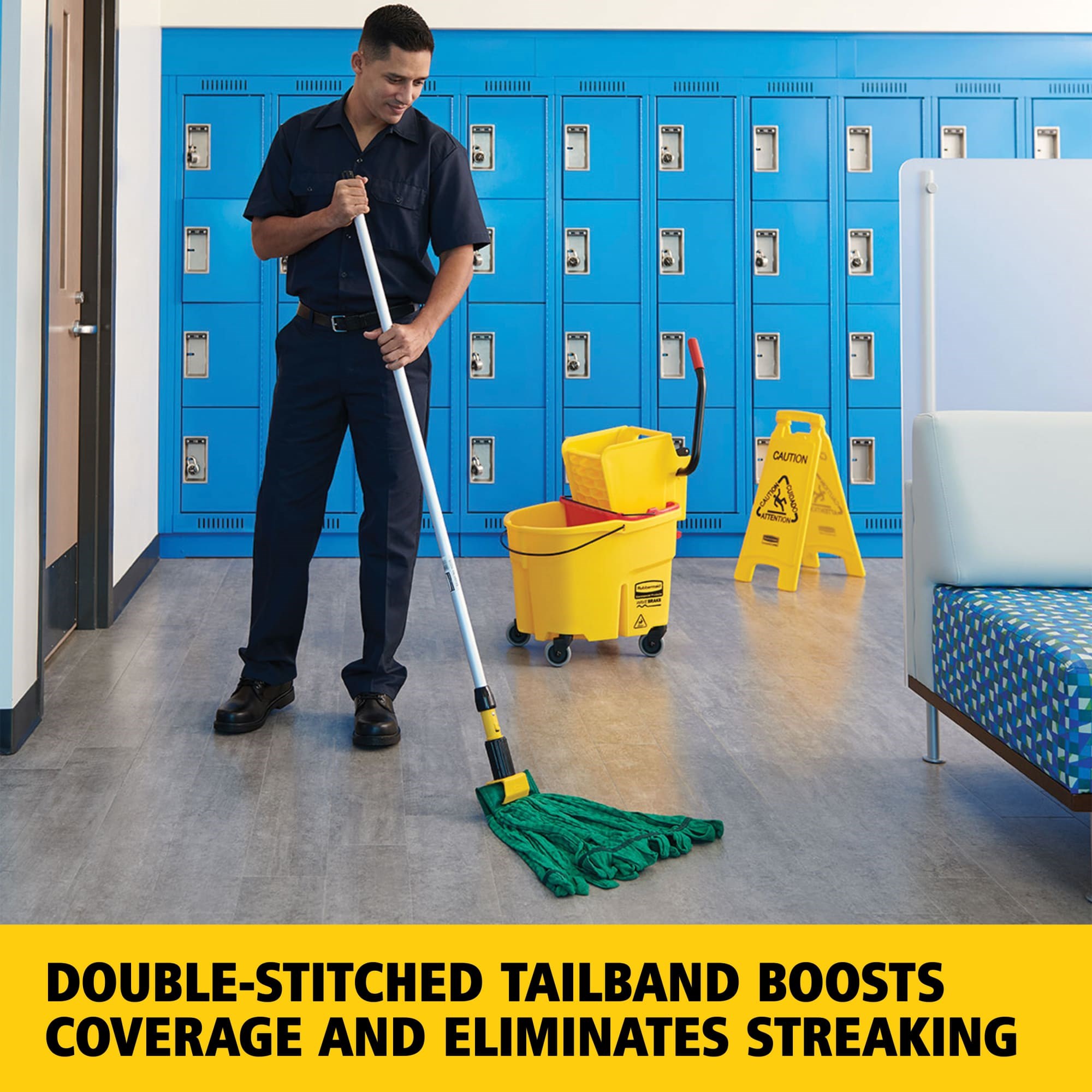 The Web Foot® Microfiber Tube Mop has an innovative tube design that stands up to abrasive and heavy-duty scrubbing with excellent absorbency and durability.