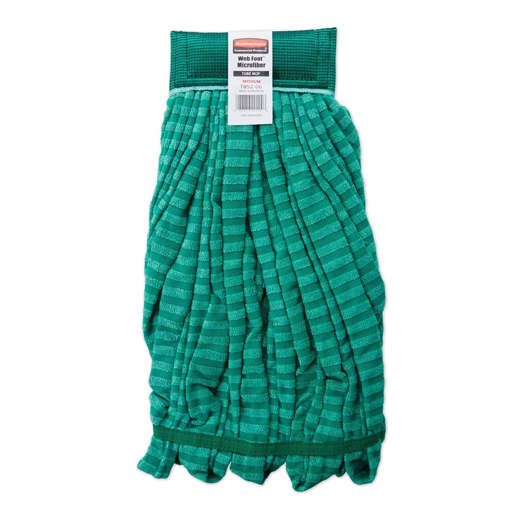 Medium Web Foot® Microfiber Tube Mop, 5" Headband, Green