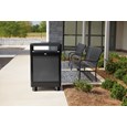The Dimension Series 48 Gallon FGR48 Decorative Outdoor Waste Container is made from heavy-gauge, fire-safe steel designed to stand up to heavy use and harsh weather conditions while providing years of reliable outdoor service