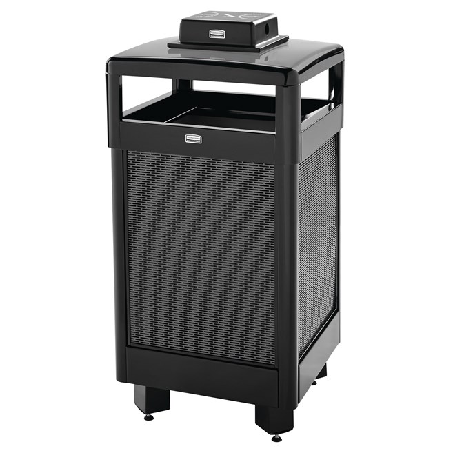 The Dimension Series 29 Gallon FGR36 Decorative Outdoor Waste Container is made from heavy-gauge, fire-safe steel designed to stand up to heavy use and harsh weather conditions while providing years of reliable outdoor service