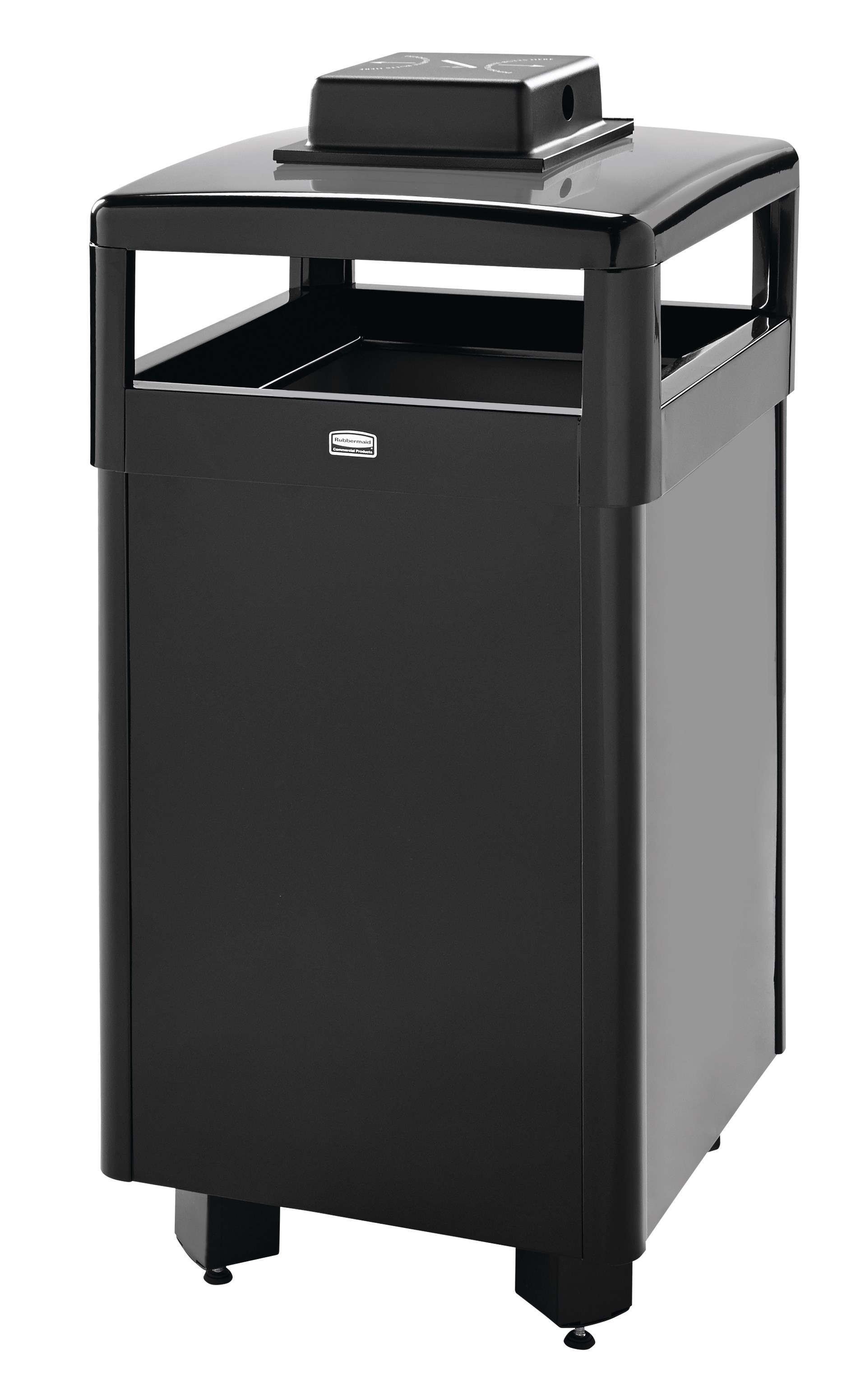 The Dimension Series 29 Gallon FGR36 Decorative Outdoor Waste Container is made from heavy-gauge, fire-safe steel designed to stand up to heavy use and harsh weather conditions while providing years of reliable outdoor service