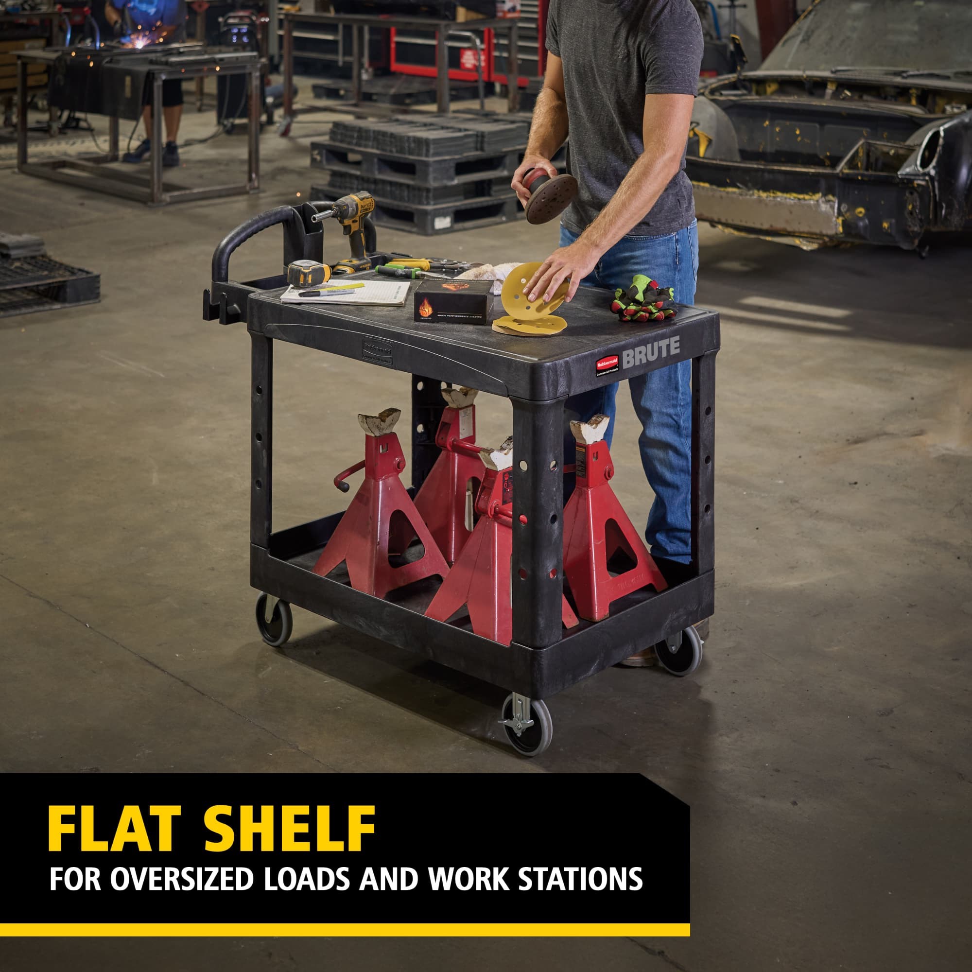 Durable versatile cart that is ideal for securely transporting materials, supplies, and heavy loads up to 500 lb.