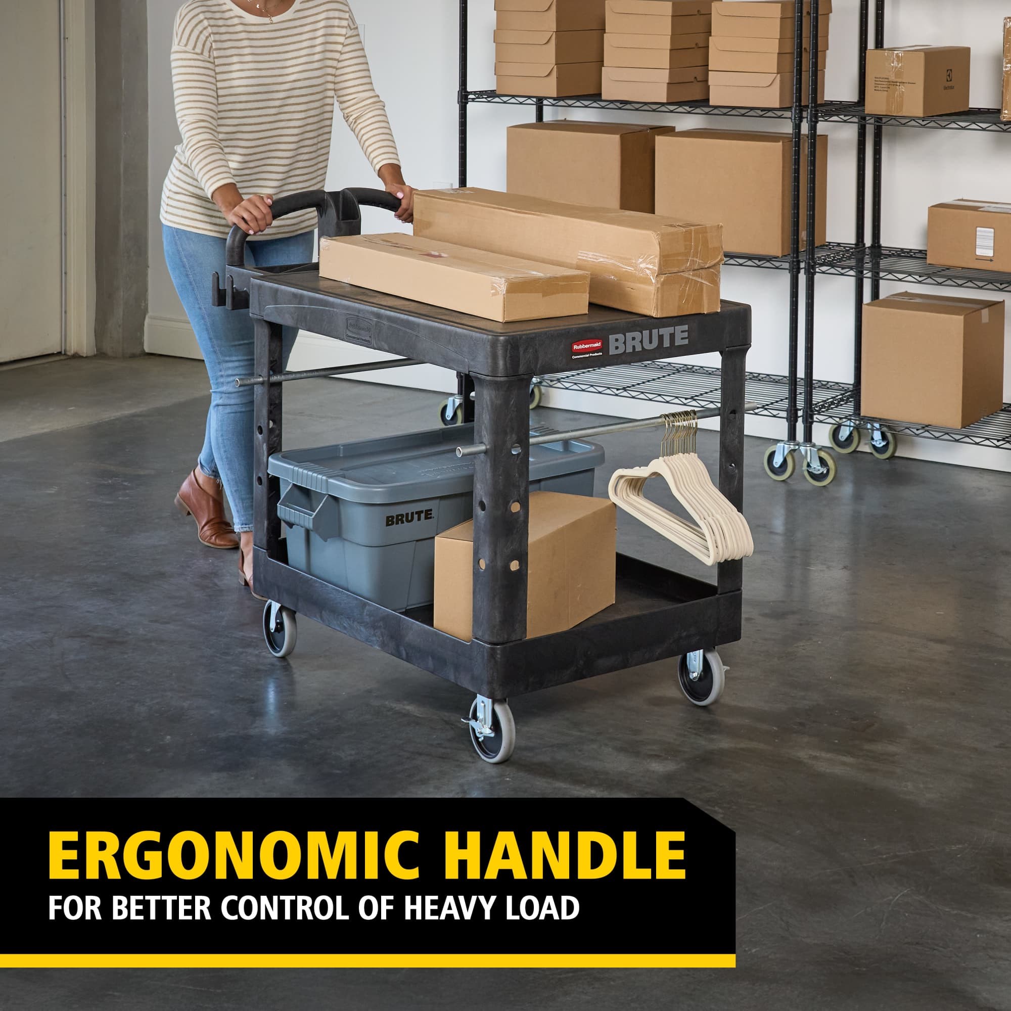 Durable versatile cart that is ideal for securely transporting materials, supplies, and heavy loads up to 500 lb.